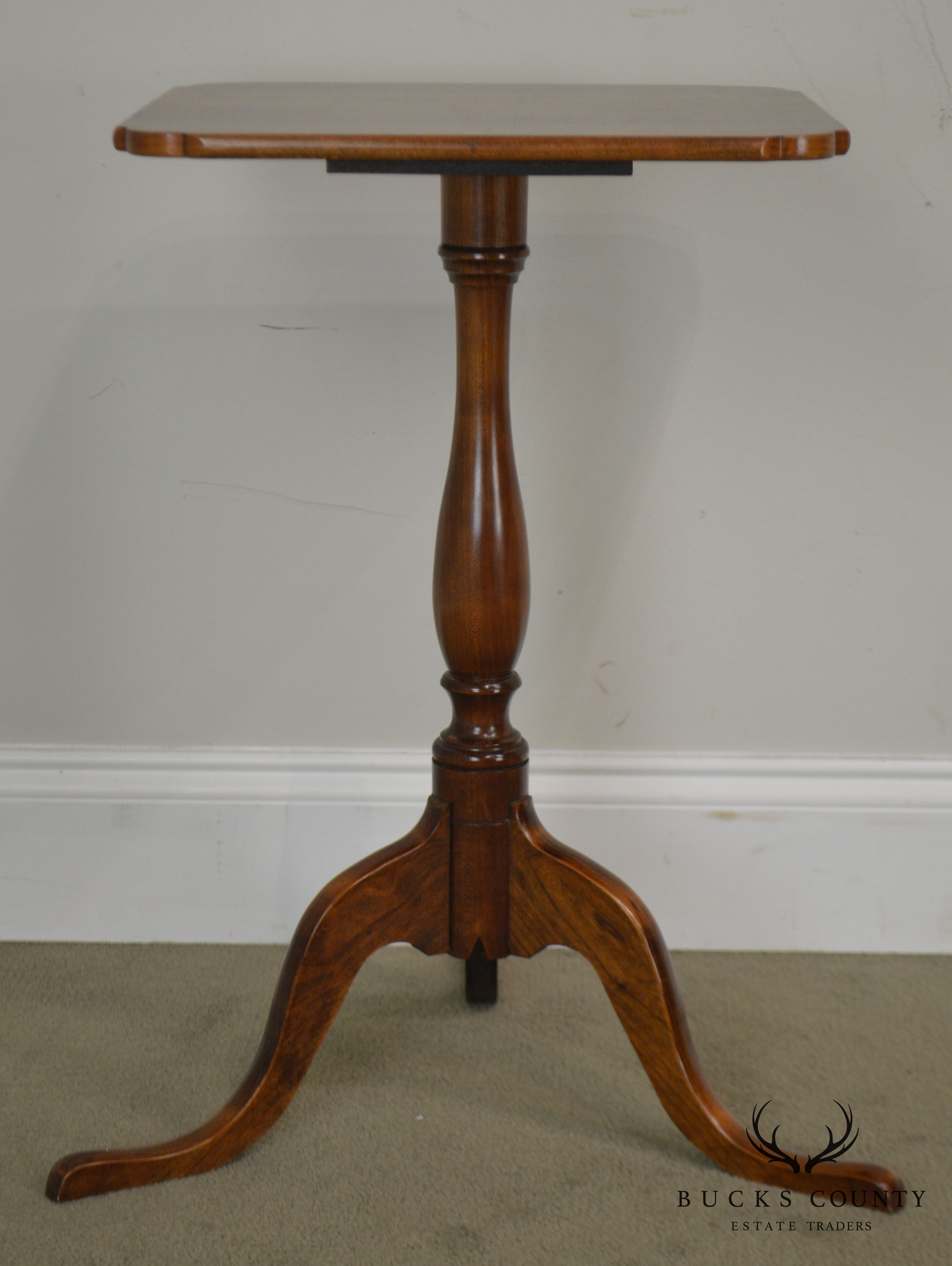 Bartley Collection "The Henry Ford Museum" Solid Cherry Snake Foot Pedestal Side Table