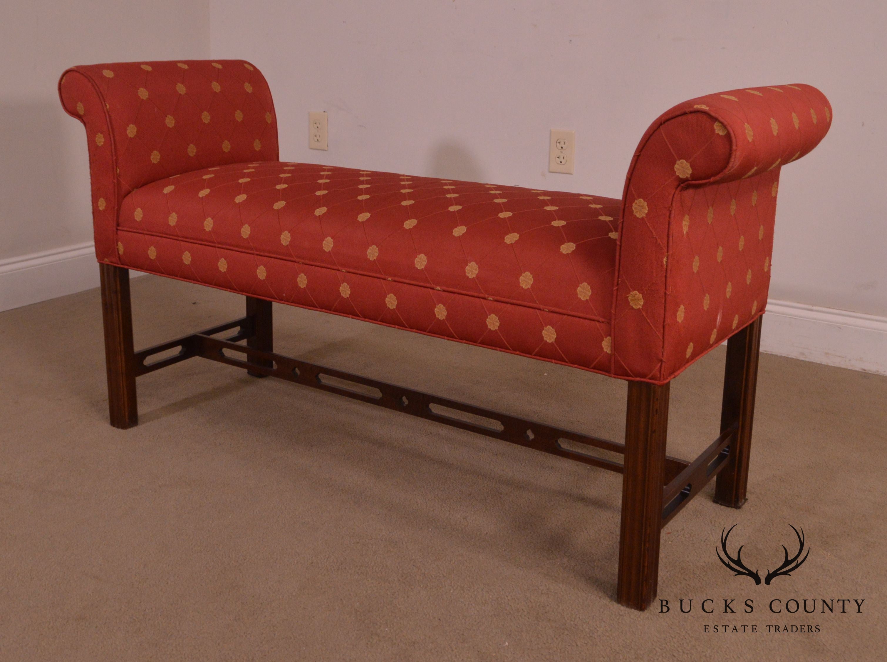 Chippendale Style Mahogany Window Bench