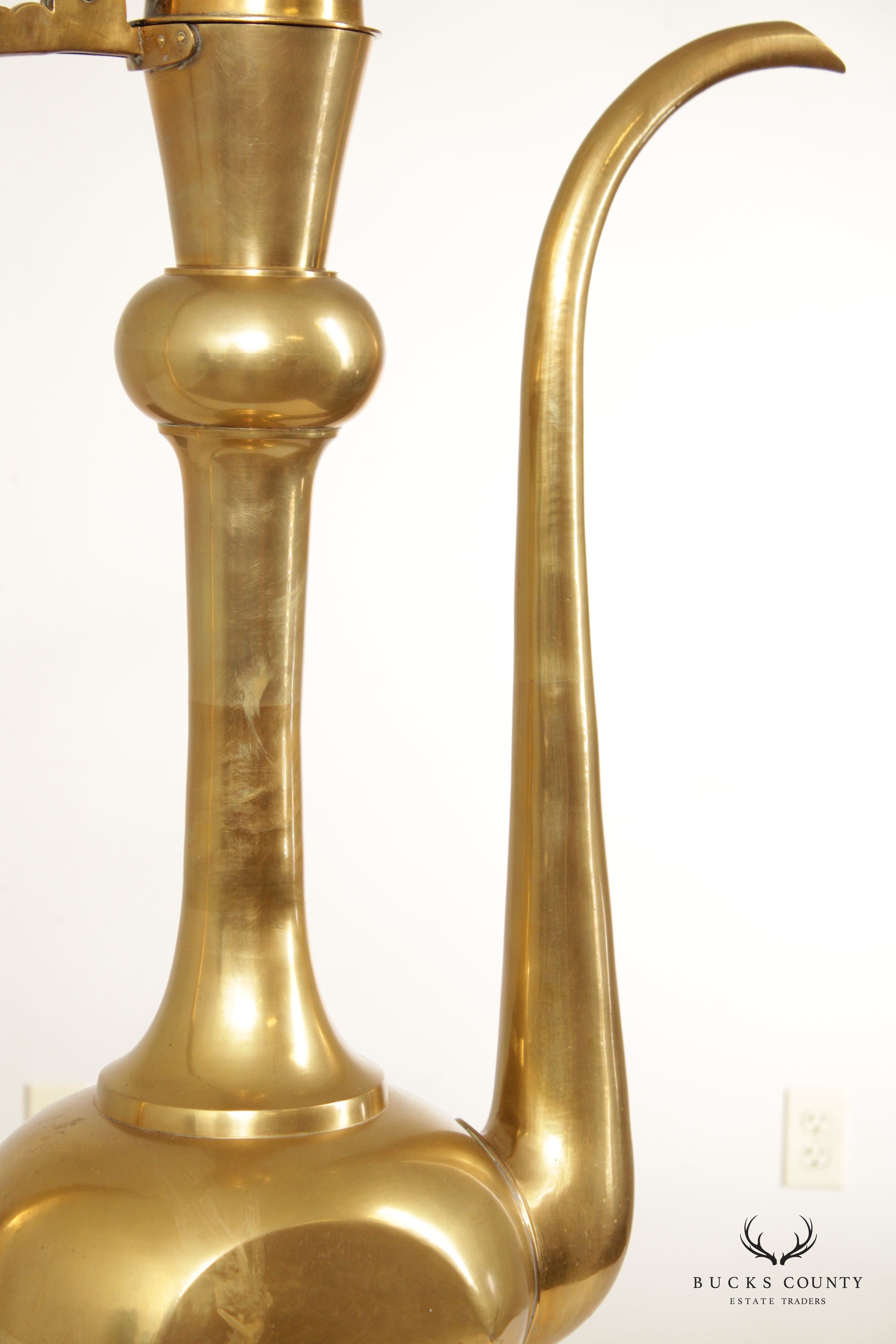 Moorish Style Tall Decorative Solid Brass Ewer