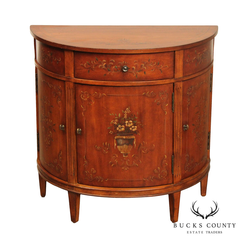 Ethan Allen Adams Style Paint Decorated 'Tuscany' Demilune Commode