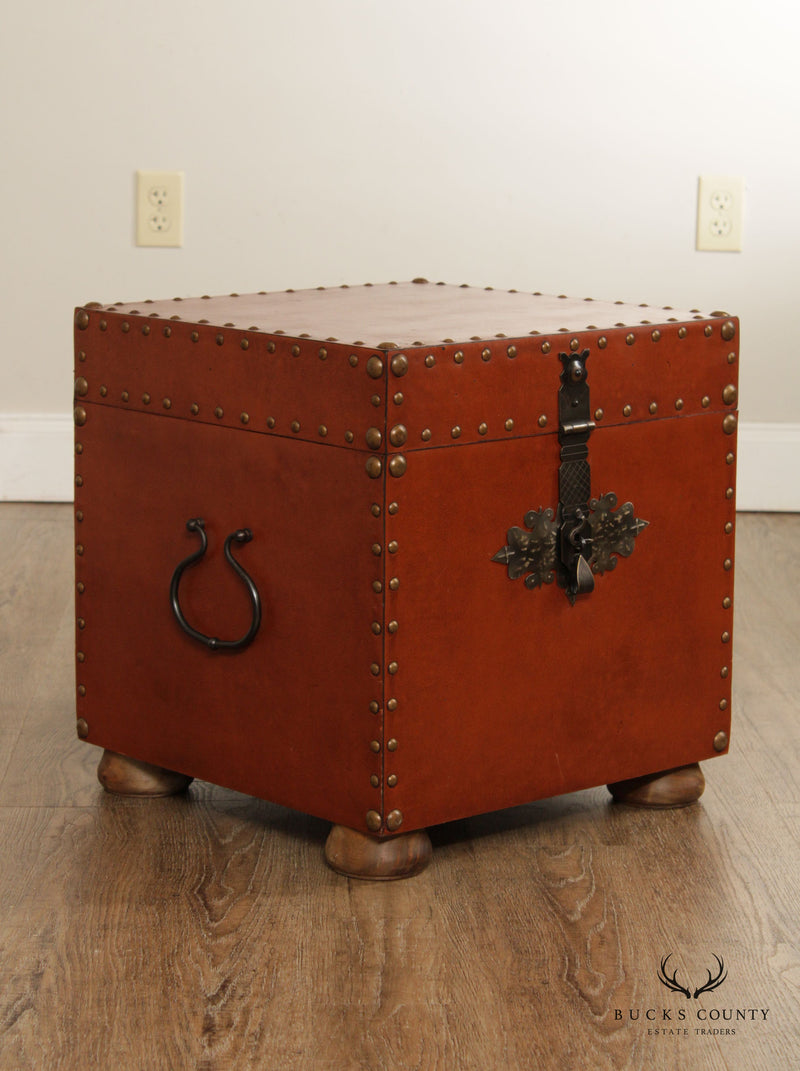 Rustic European Style Leather Wrapped Chest
