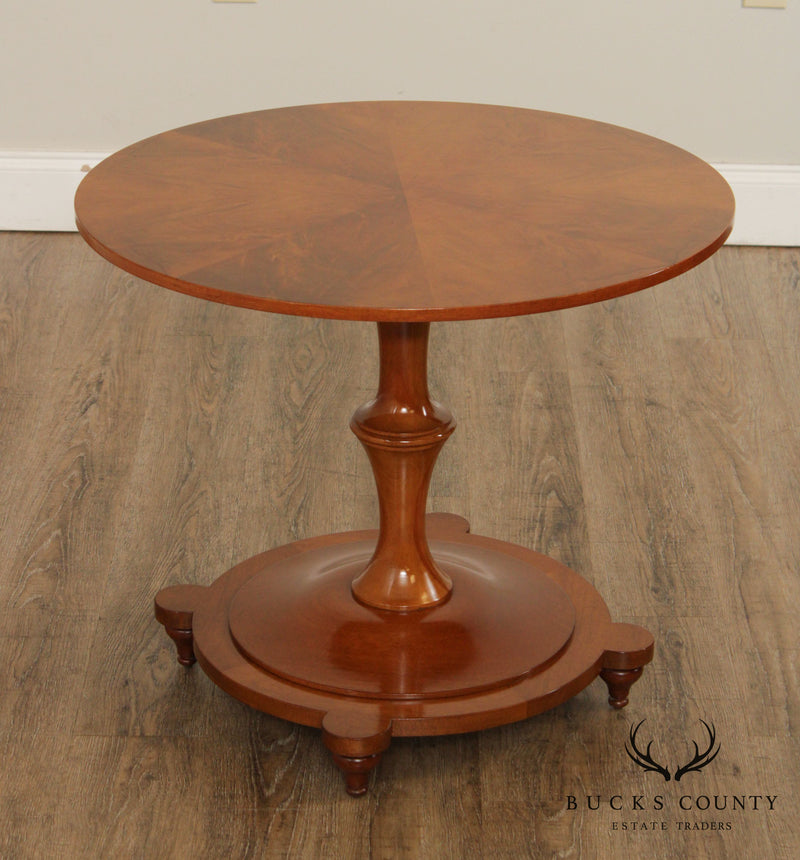 Regency Style Vintage Round Mahogany Pedestal Table