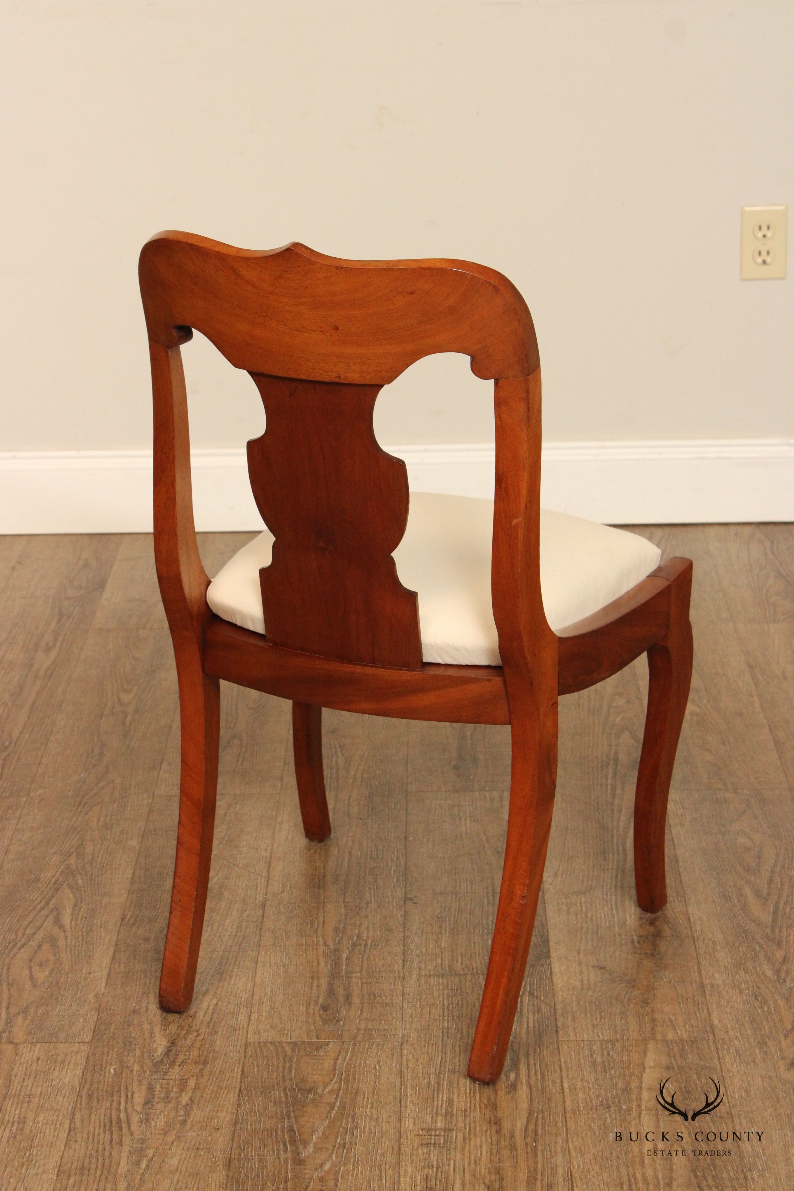 Antique Victorian Gothic Revival Set of Eight Carved Mahogany Dining Chairs