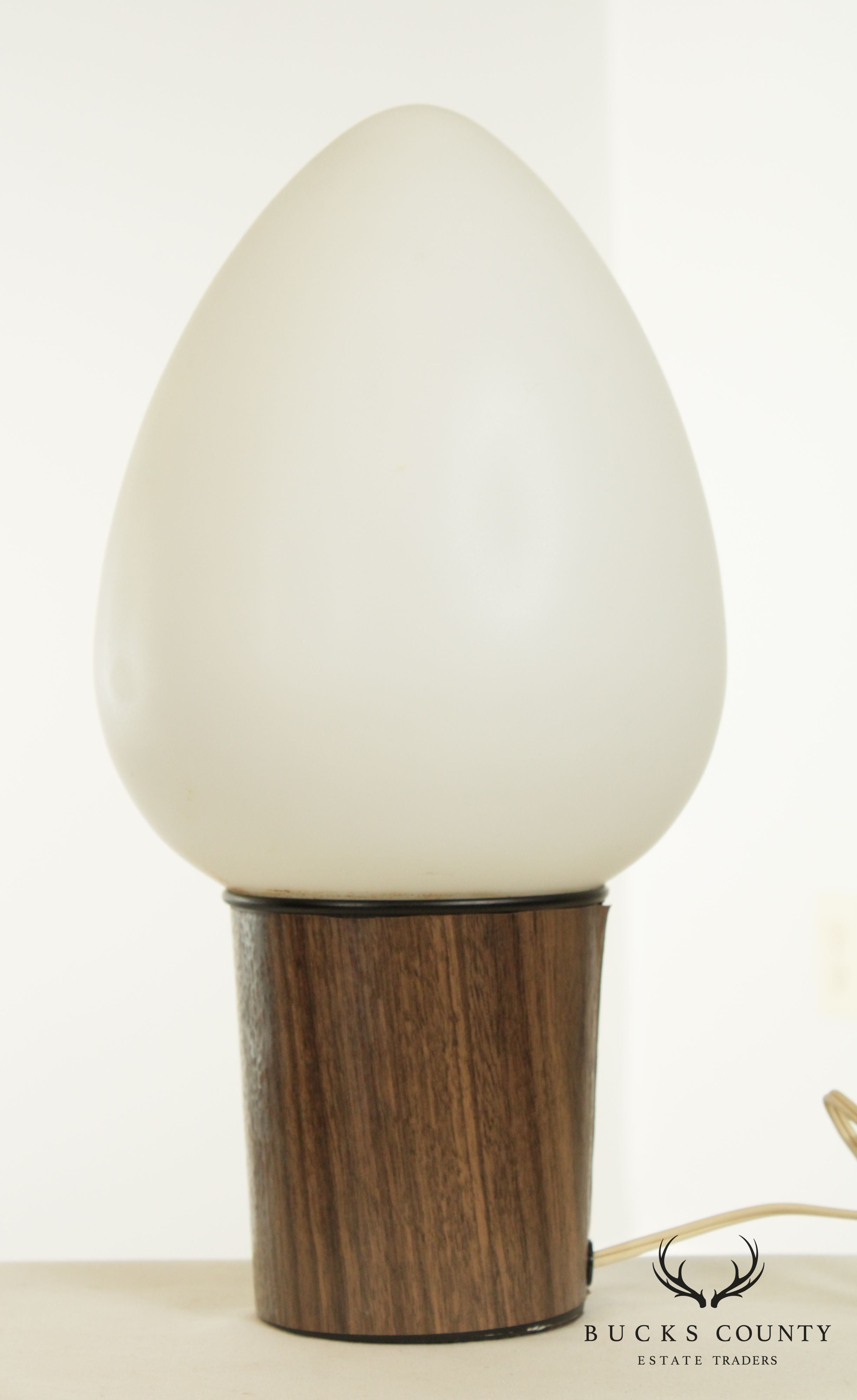 Vianne Mid Century Modern French Frosted Glass Egg Table Lamp