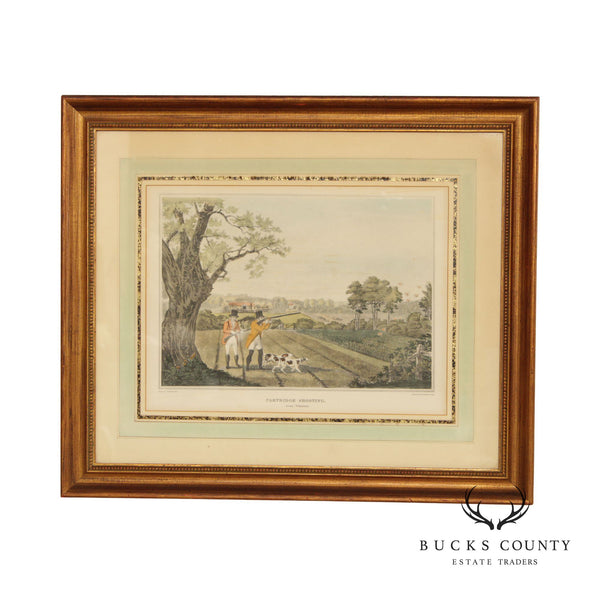 Antique English 'Partridge Shooting Near Windsor' Engraving, After Robert Havell