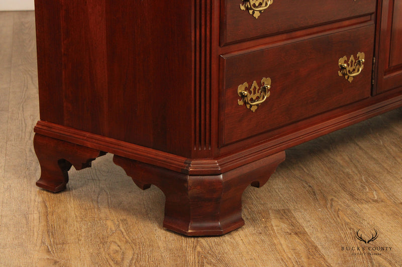 Ethan Allen Georgian Court Cherry Triple Dresser with Mirror