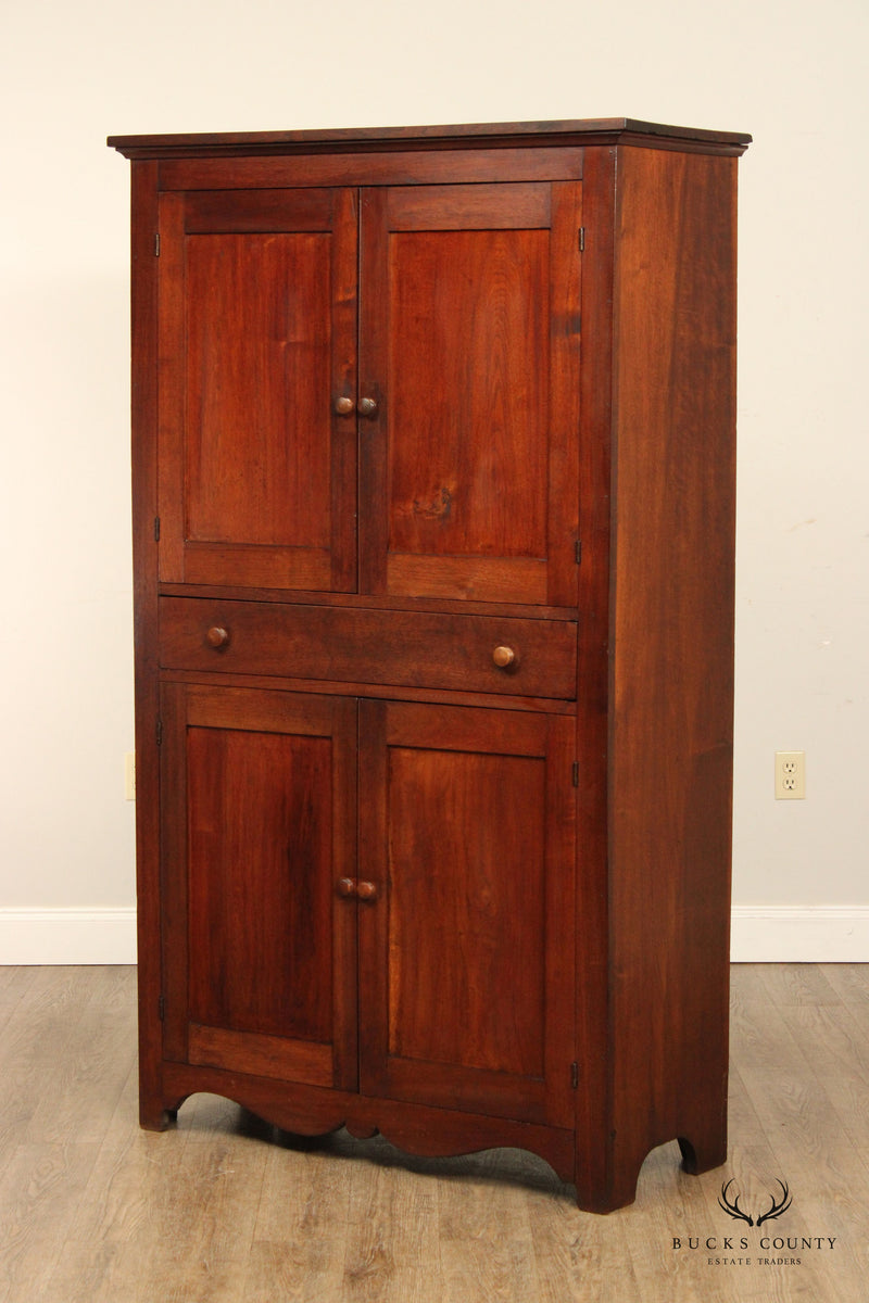 Antique American Four-Door Walnut Cupboard
