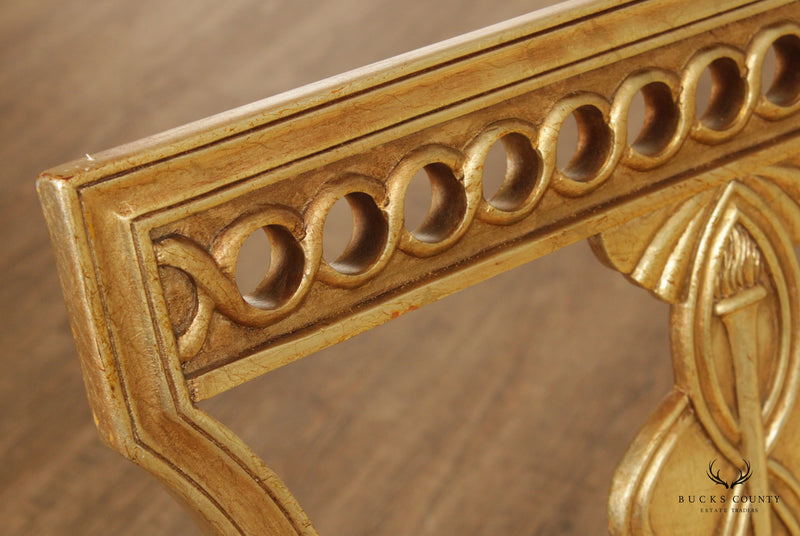 Quality Neoclassical Style Vintage Carved Giltwood Settee