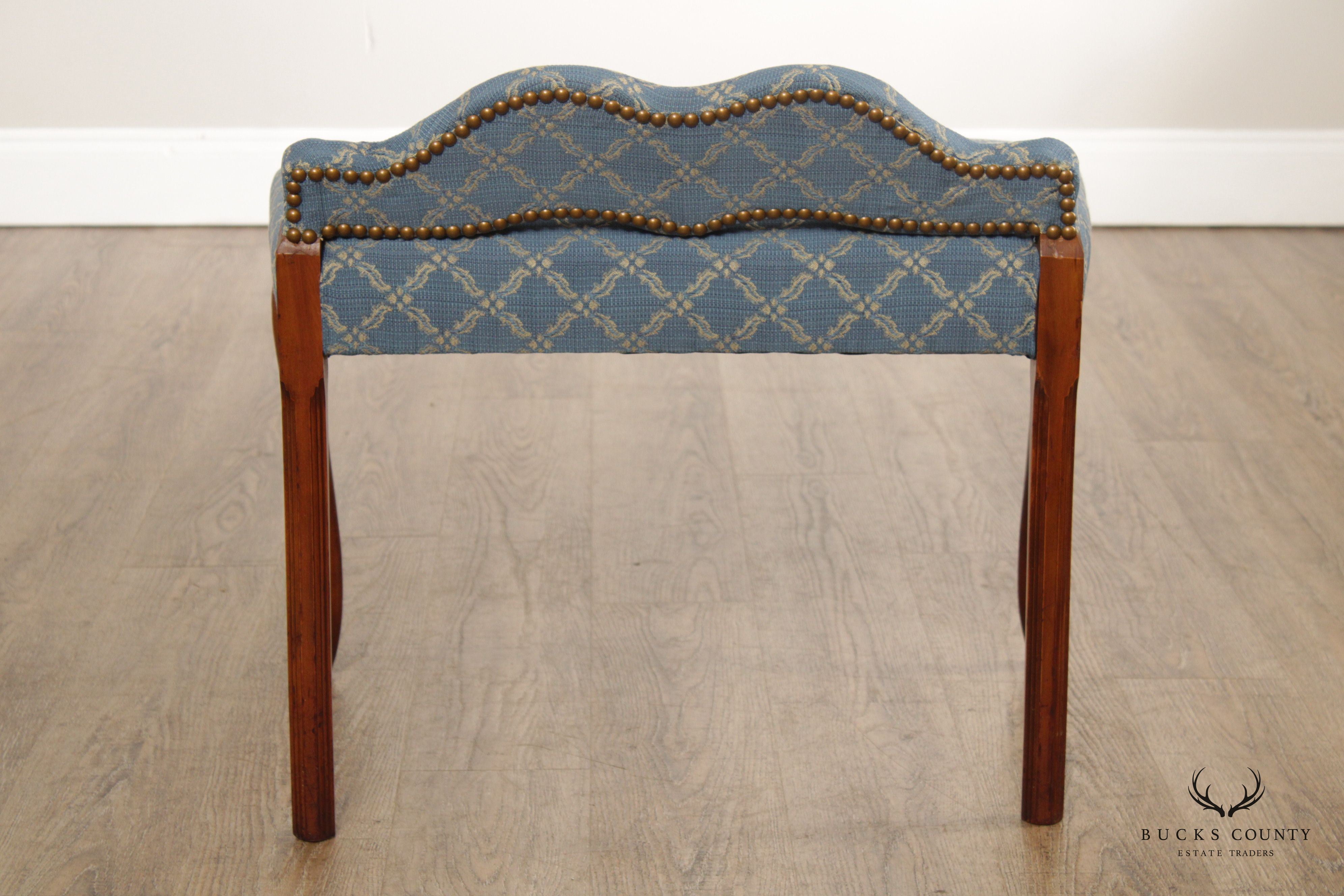 1930's French Louis XV Style Custom Upholstered Vanity Stool