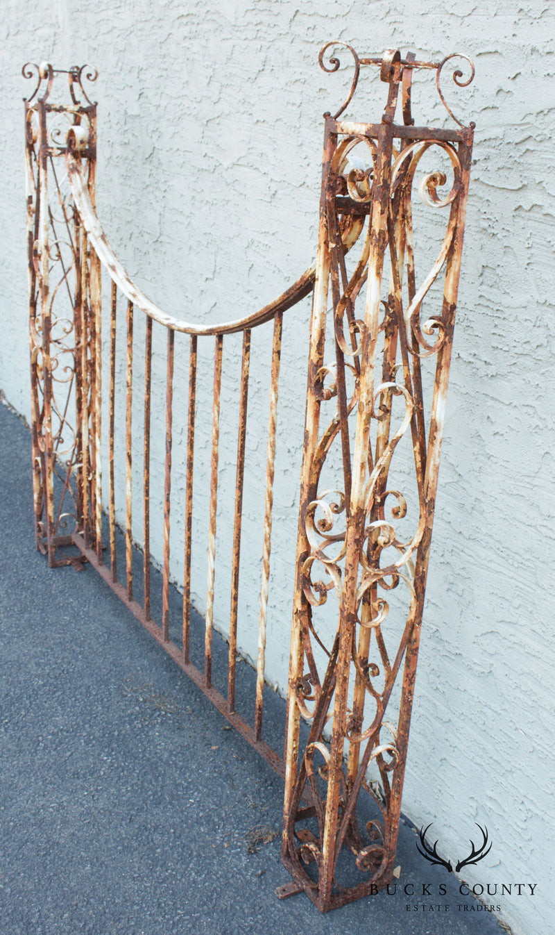 Vintage Wrought Iron Garden Fence Section