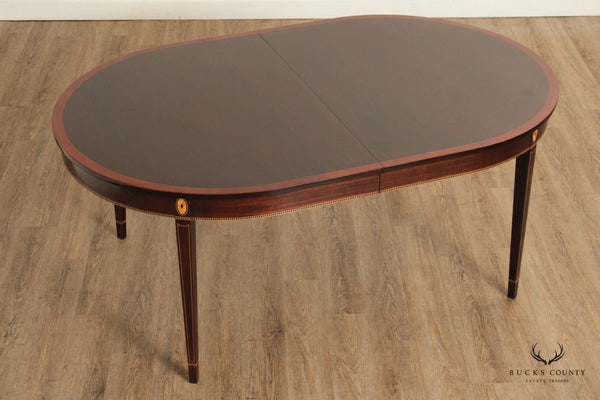 Stickley Federal Style Banded Mahogany Oval Dining Table