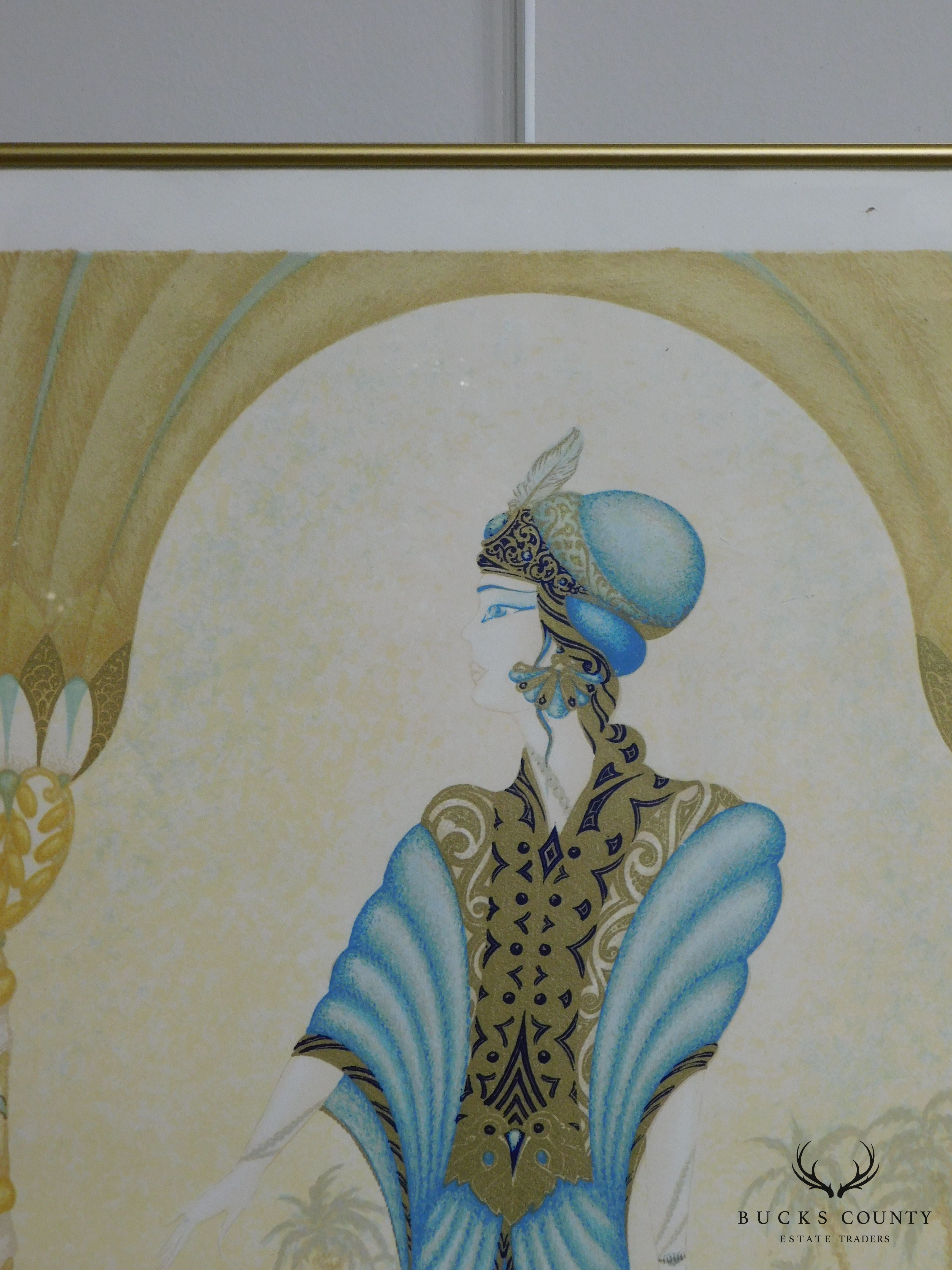 Framed Color Lithograph "Rachele" Limited Edition # 98/250 In the Manner of Erté