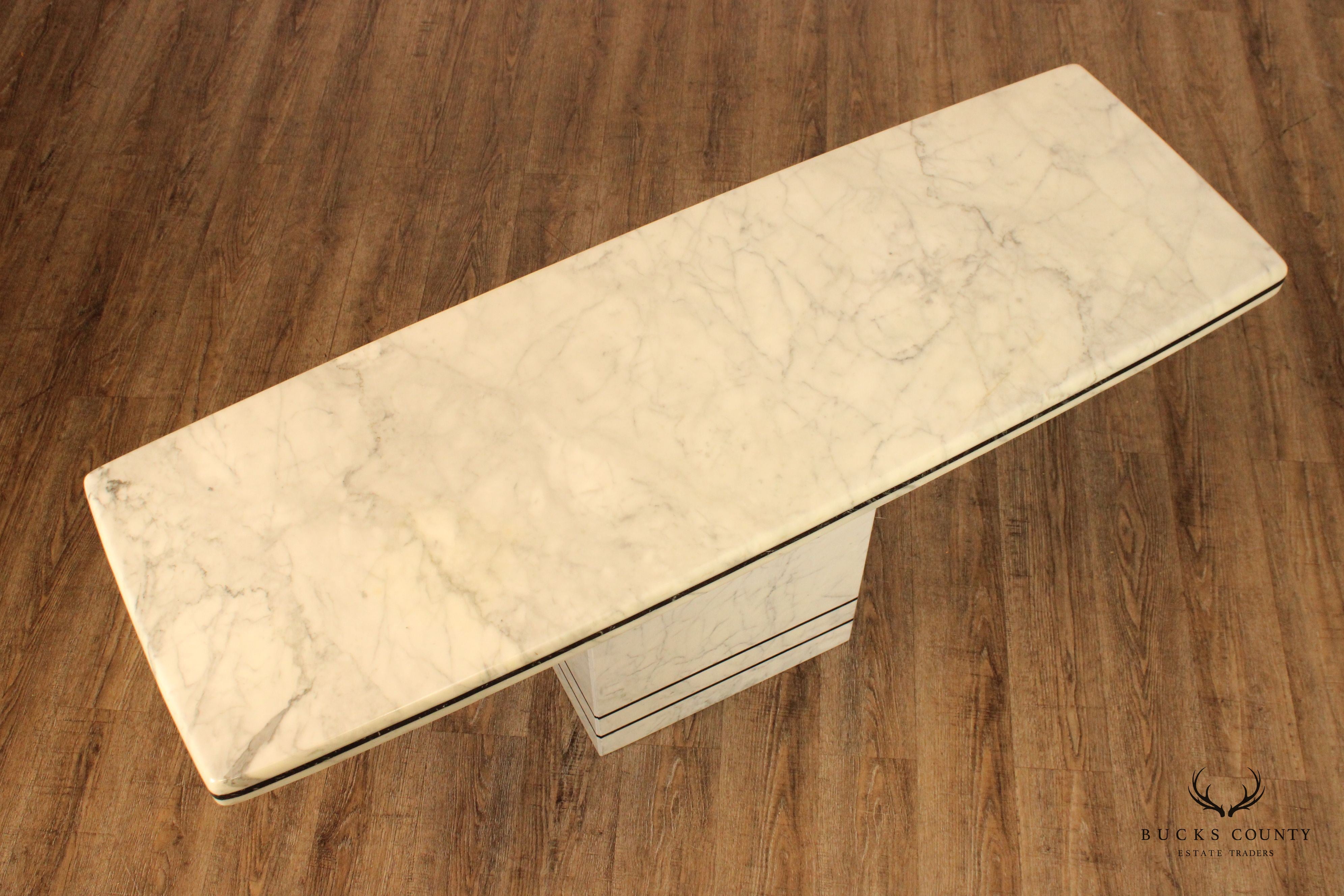 Italian Postmodern Marble Pedestal Console