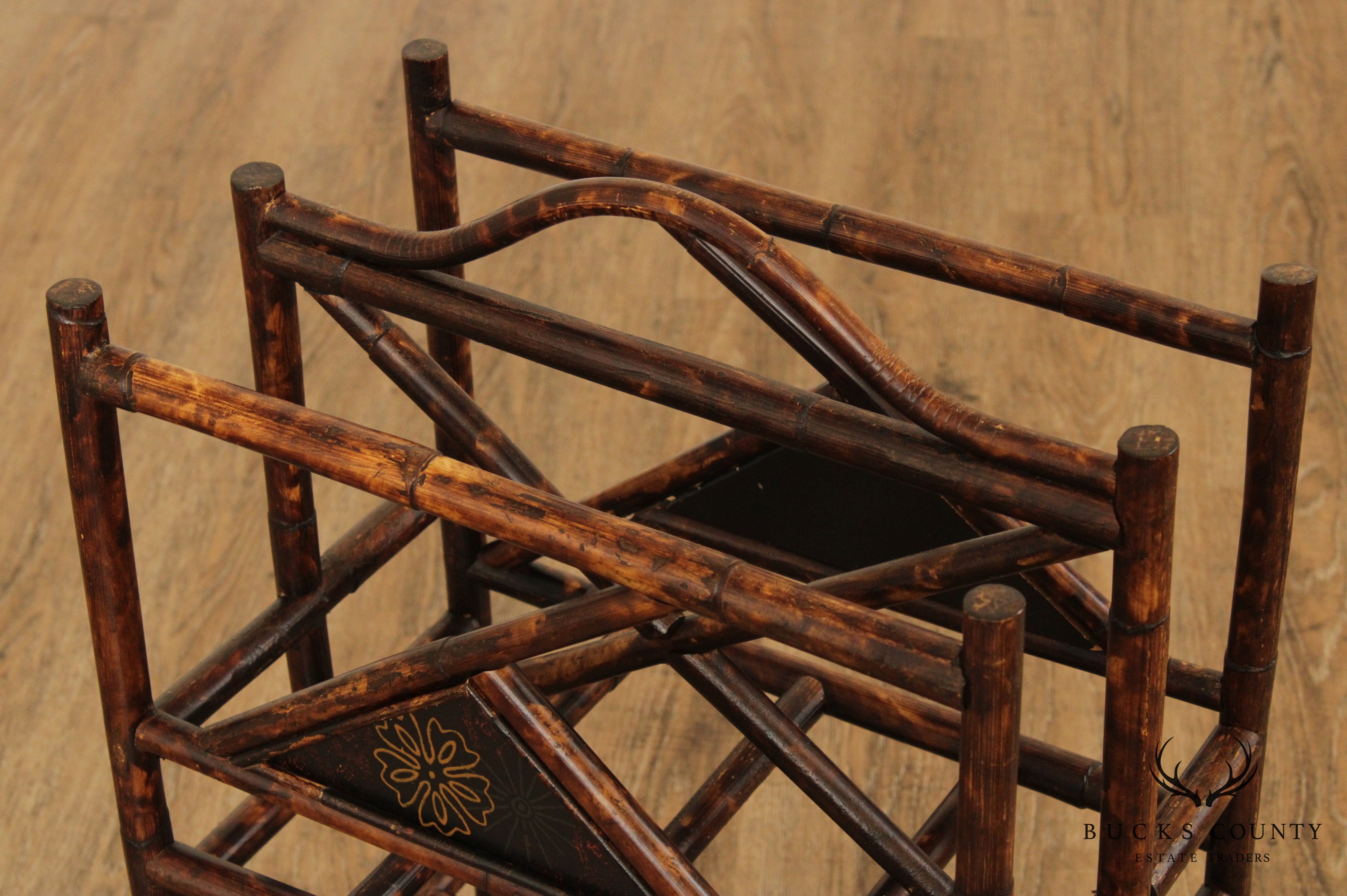 Vintage Bamboo Magazine Rack