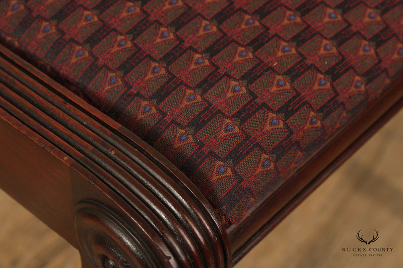Kindel Vintage Regency Style Mahogany Vanity Bench