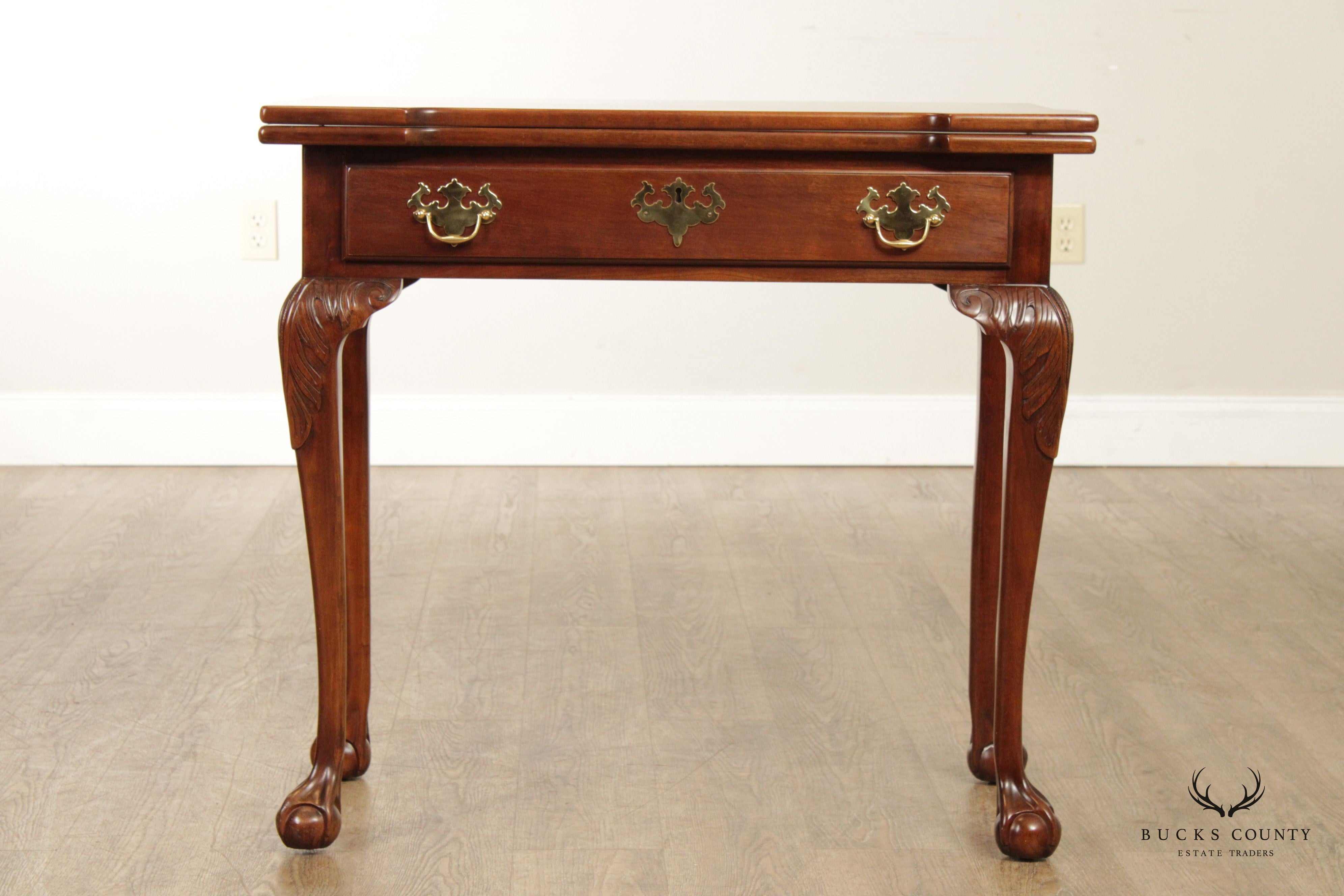 Statton Chippendale Style Cherry Flip Top Game Table