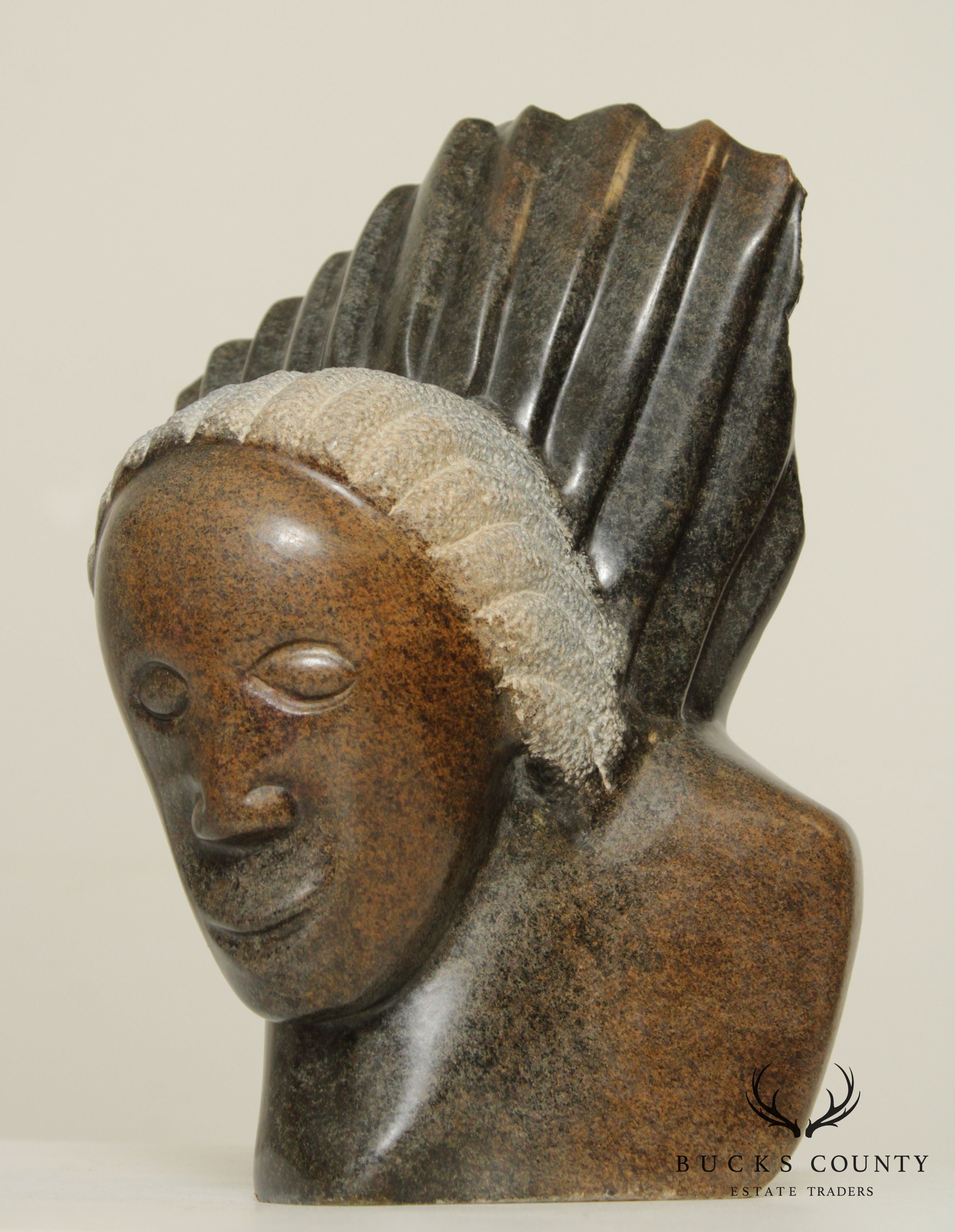 Locardia Ndandarika Modern Bust Shona Stone Sculpture