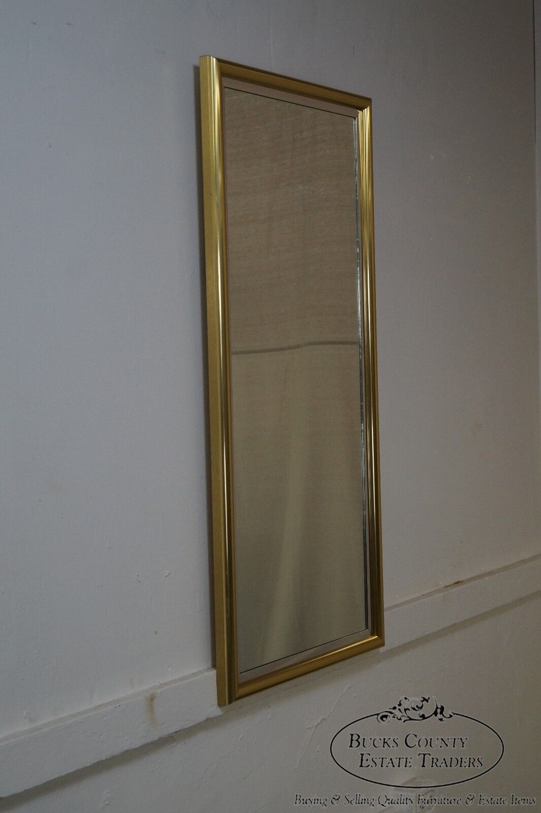 Nielsen Mid Century Modern Brushed Brass Aluminum Frame Wall Mirror