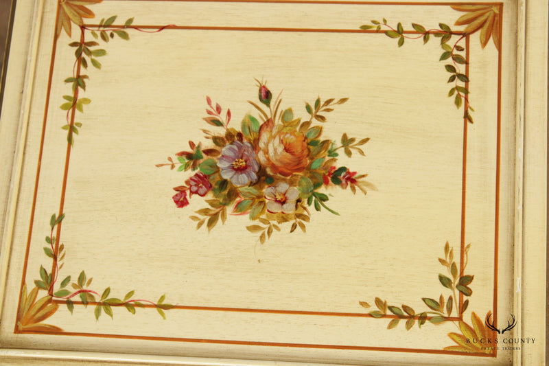 Italian Florentine Style Set of Three Paint Decorated Nesting Tables