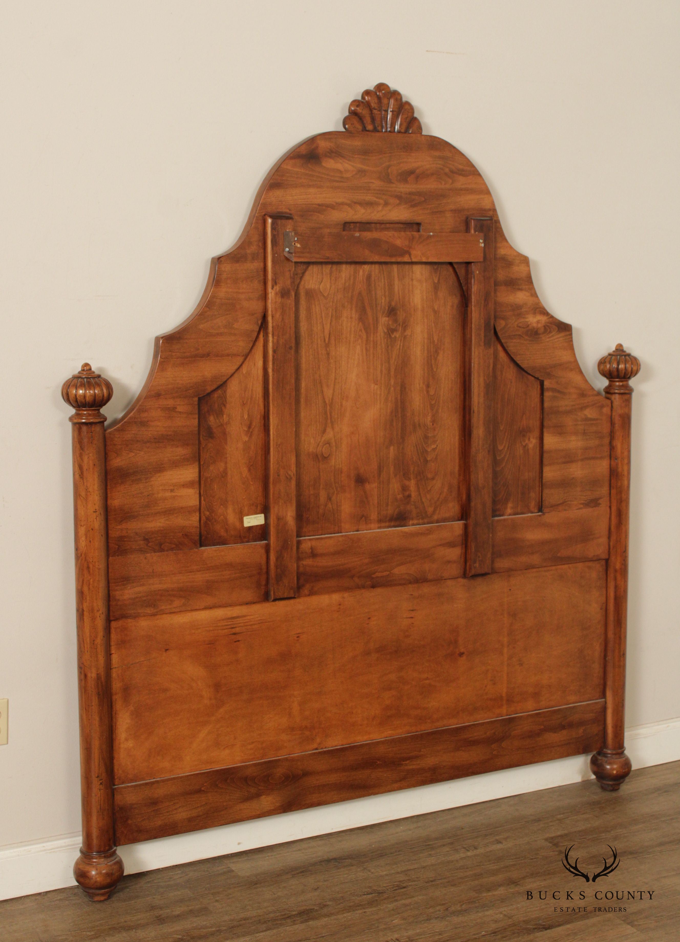 Bausman & Co. Italian Provincial Style Carved Walnut Queen Headboard