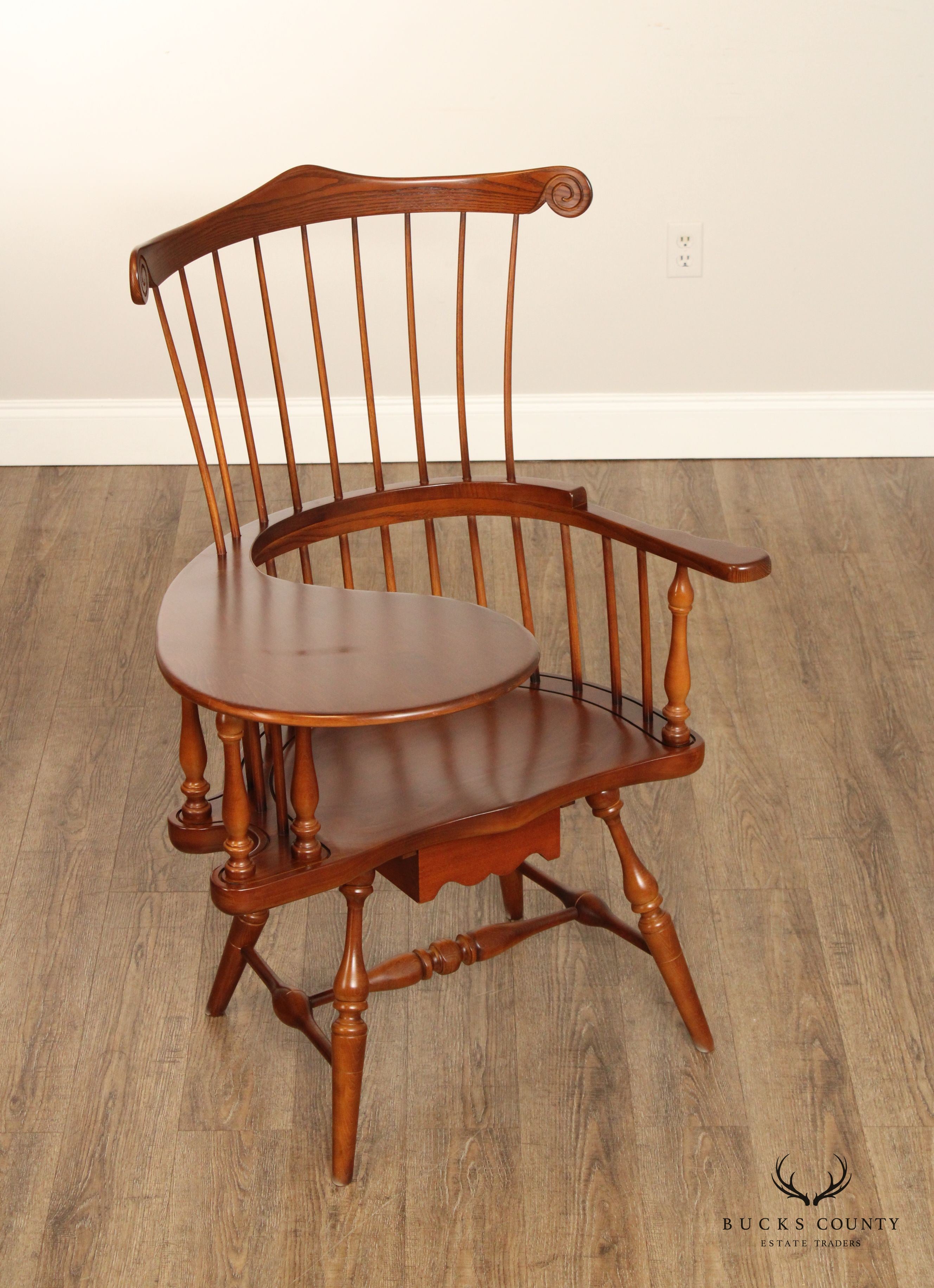 FREDERICK DUCKLOE CHERRY WINDSOR STYLE WRITING ARMCHAIR