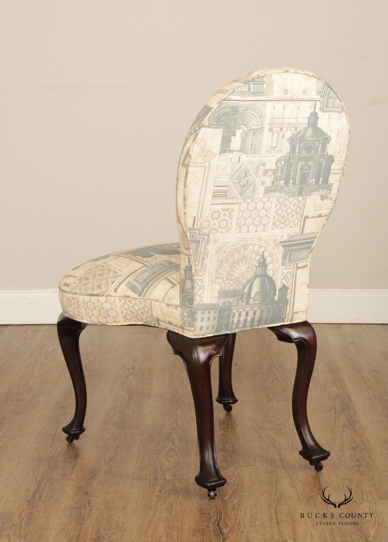 English Victorian Custom Upholstered Side Chair