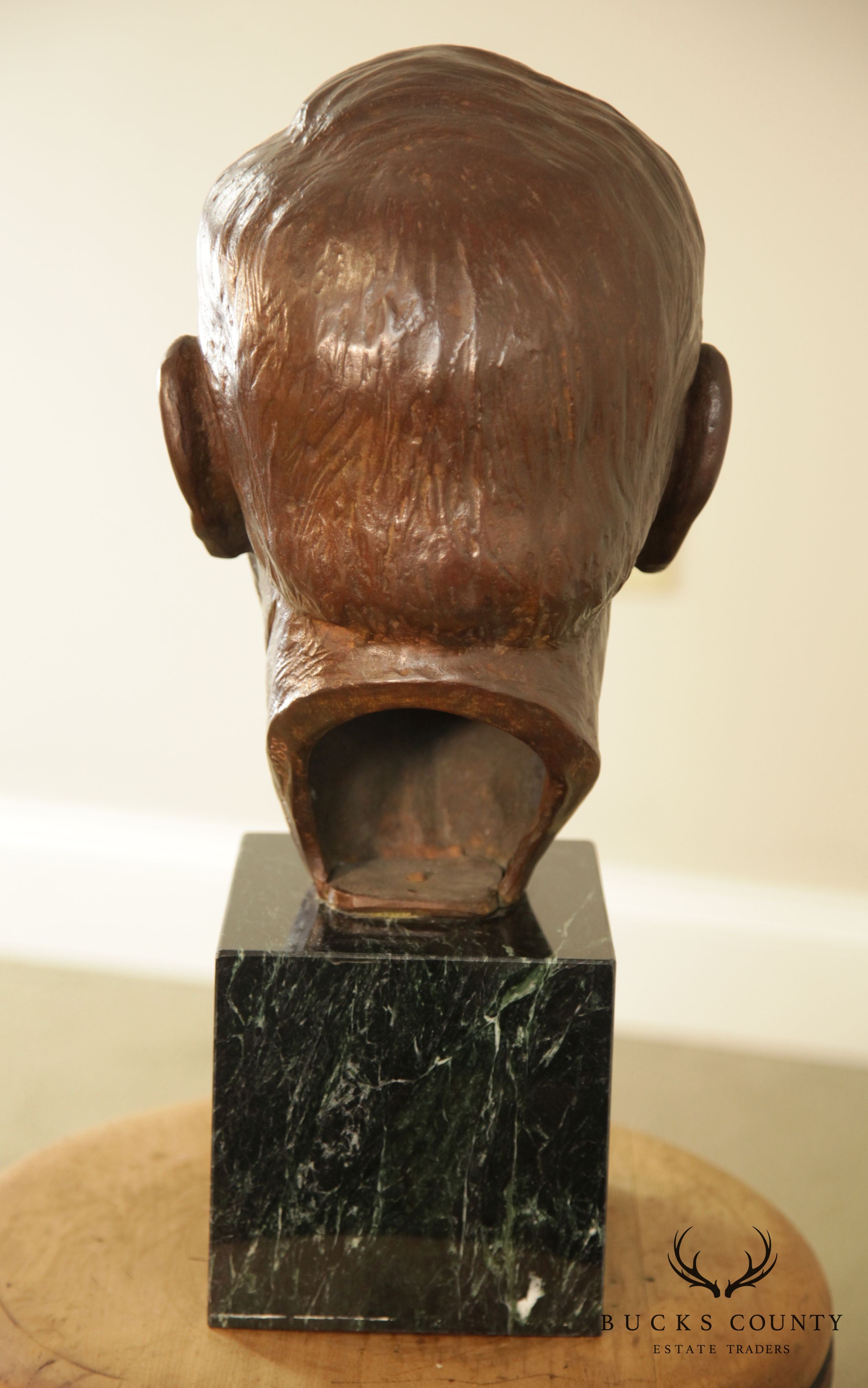 Lawrence Ludtke 1980s Bronze Male Bust