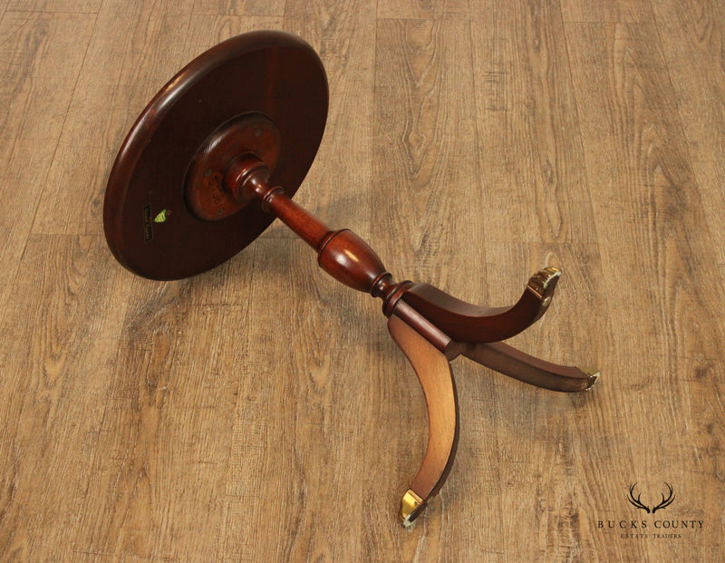 Imperial Furniture Empire Style Round Mahogany Leather Top Wine Table