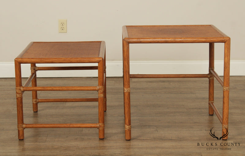 McGuire Rattan Nesting End Tables