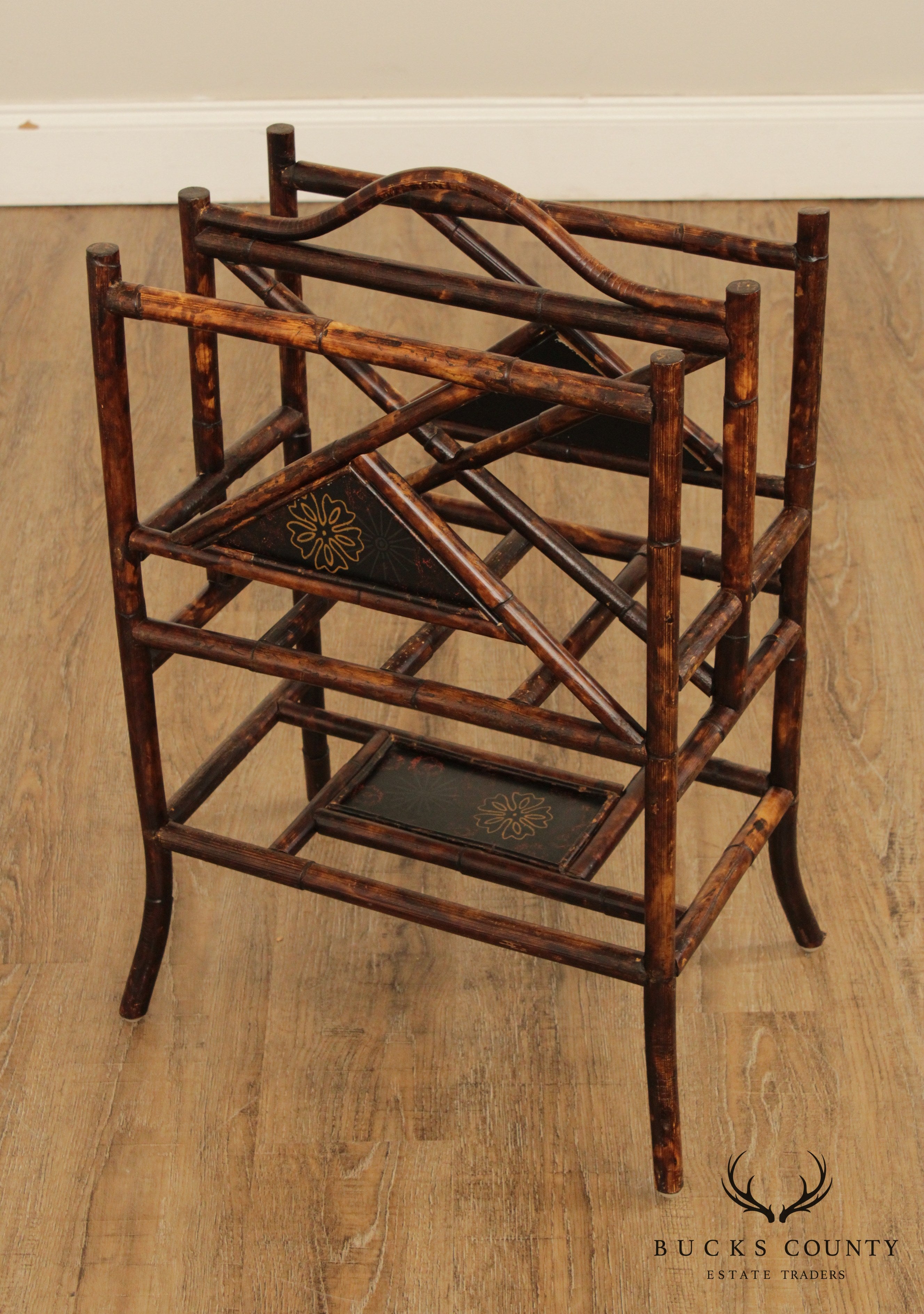 Vintage Bamboo Magazine Rack