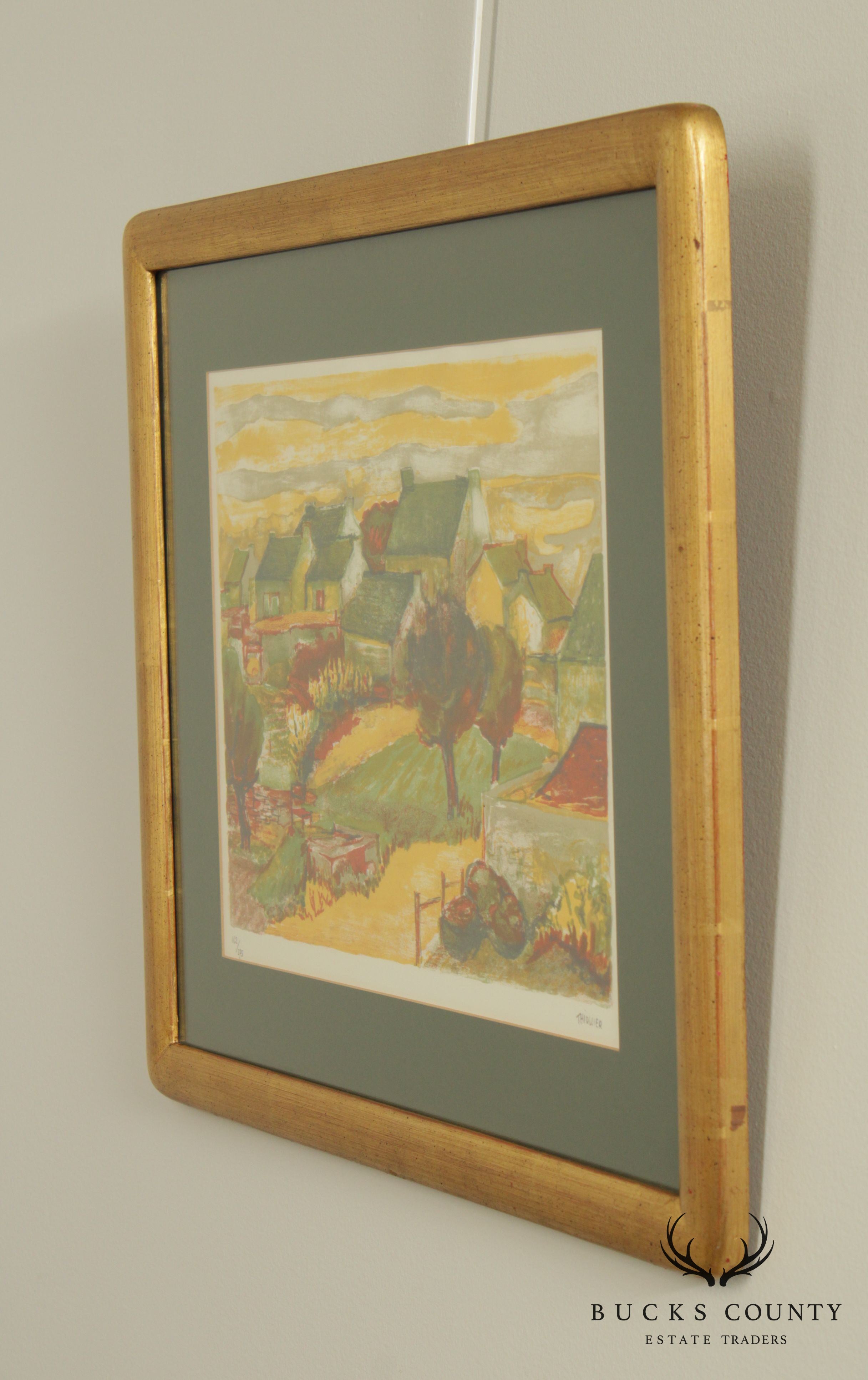 Eliane Thiollier French Country Village Framed Lithograph