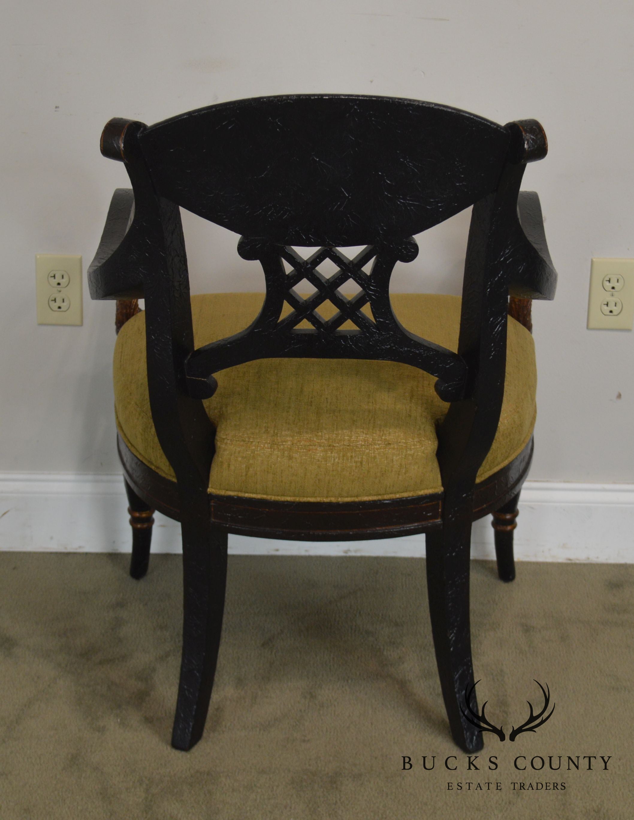 Regency Style Crackle Painted Armchair