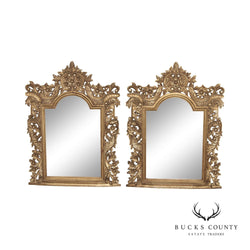 Howard Elliott Collection Pair Ornate Carved Wall Mirrors
