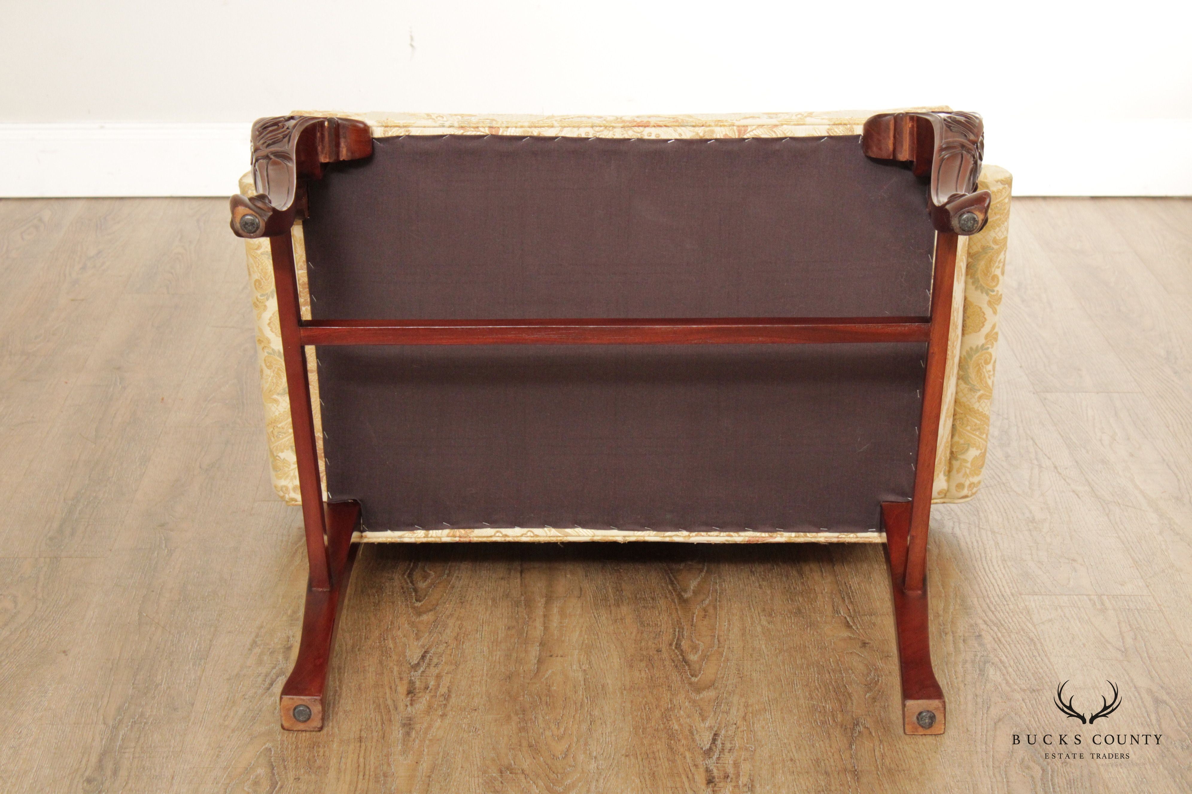 Quality French Victorian Style Custom Upholstered Petite Settee