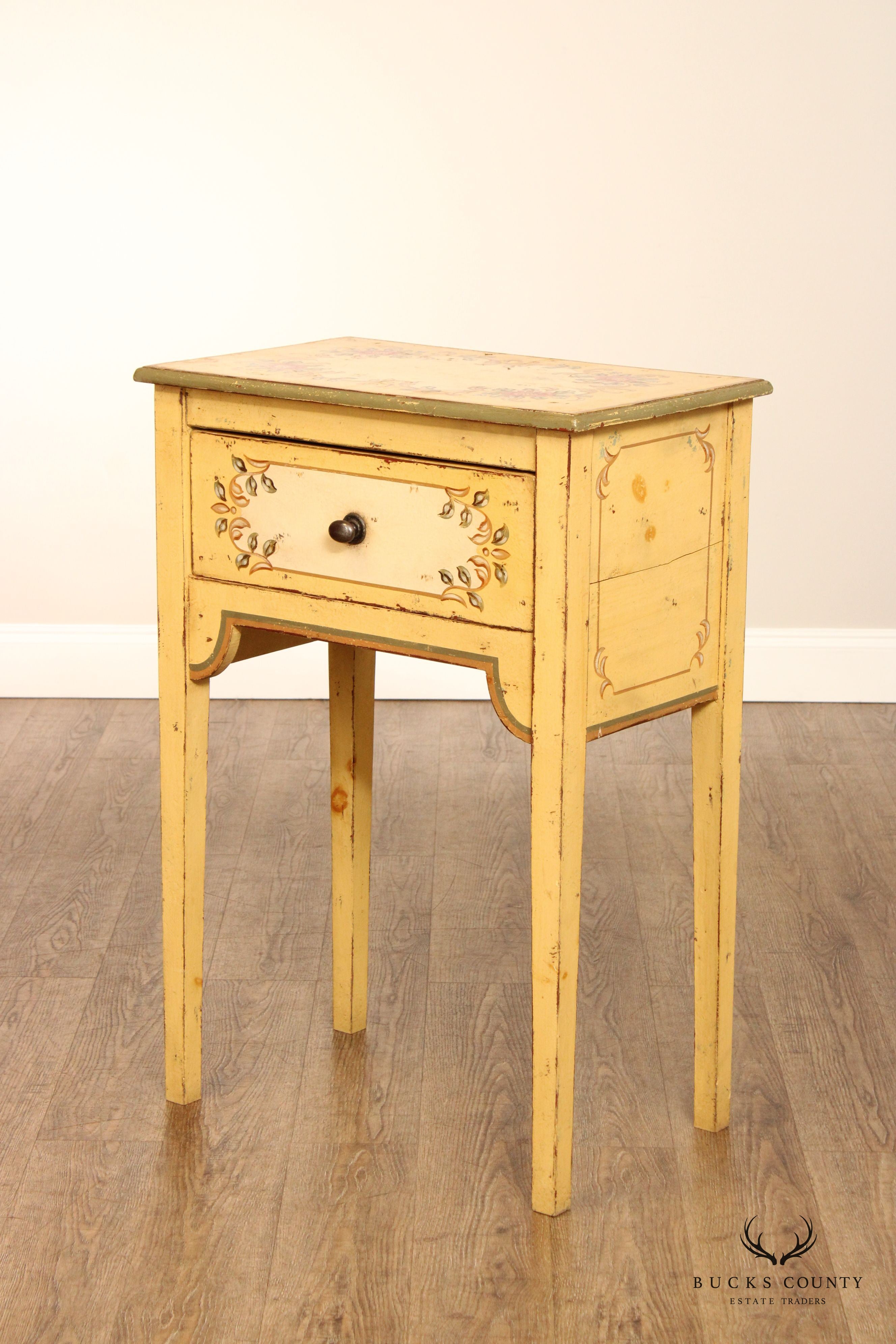 Eddy West Pair of Farmhouse Painted Pine Nightstands