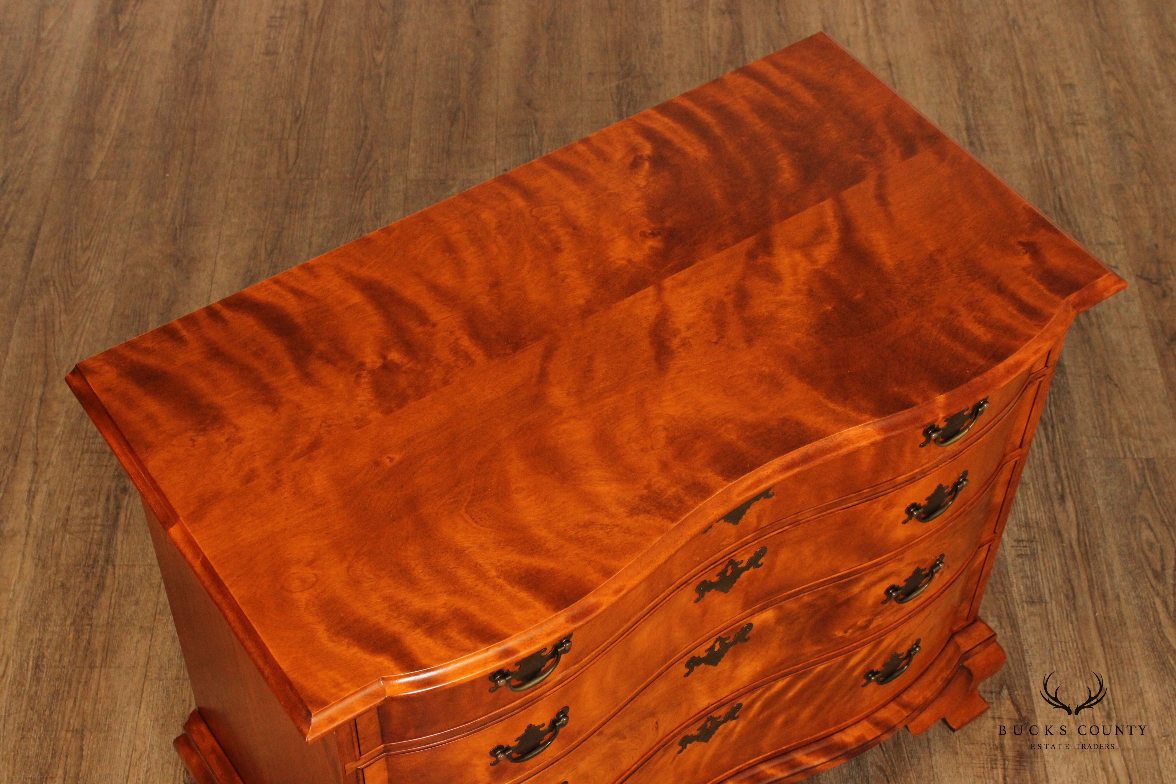 The Federalist Hand Crafted Flame Birch Oxbow Chest of Drawers