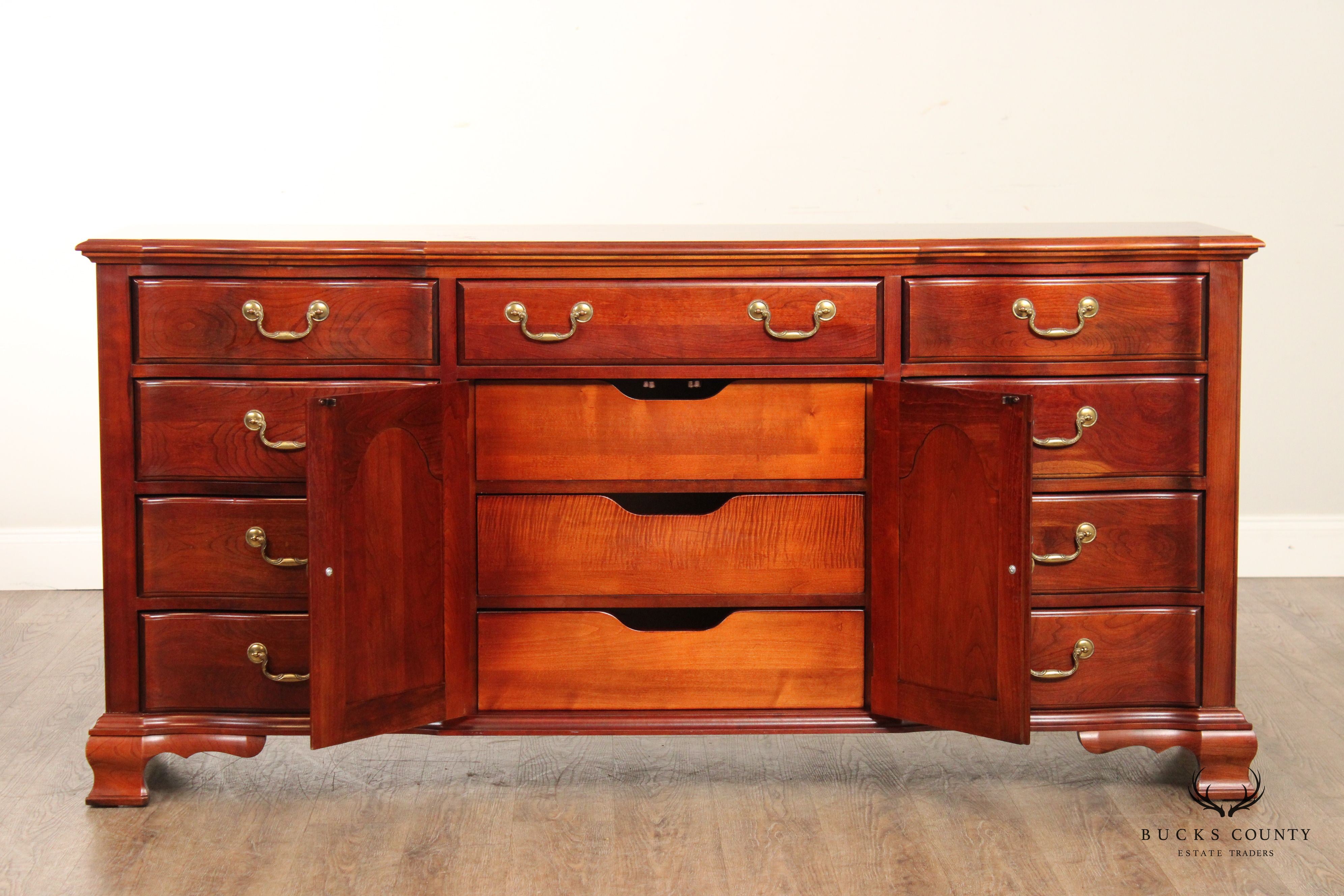 Pennsylvania House Chippendale Style Cherry Long Chest of Drawers