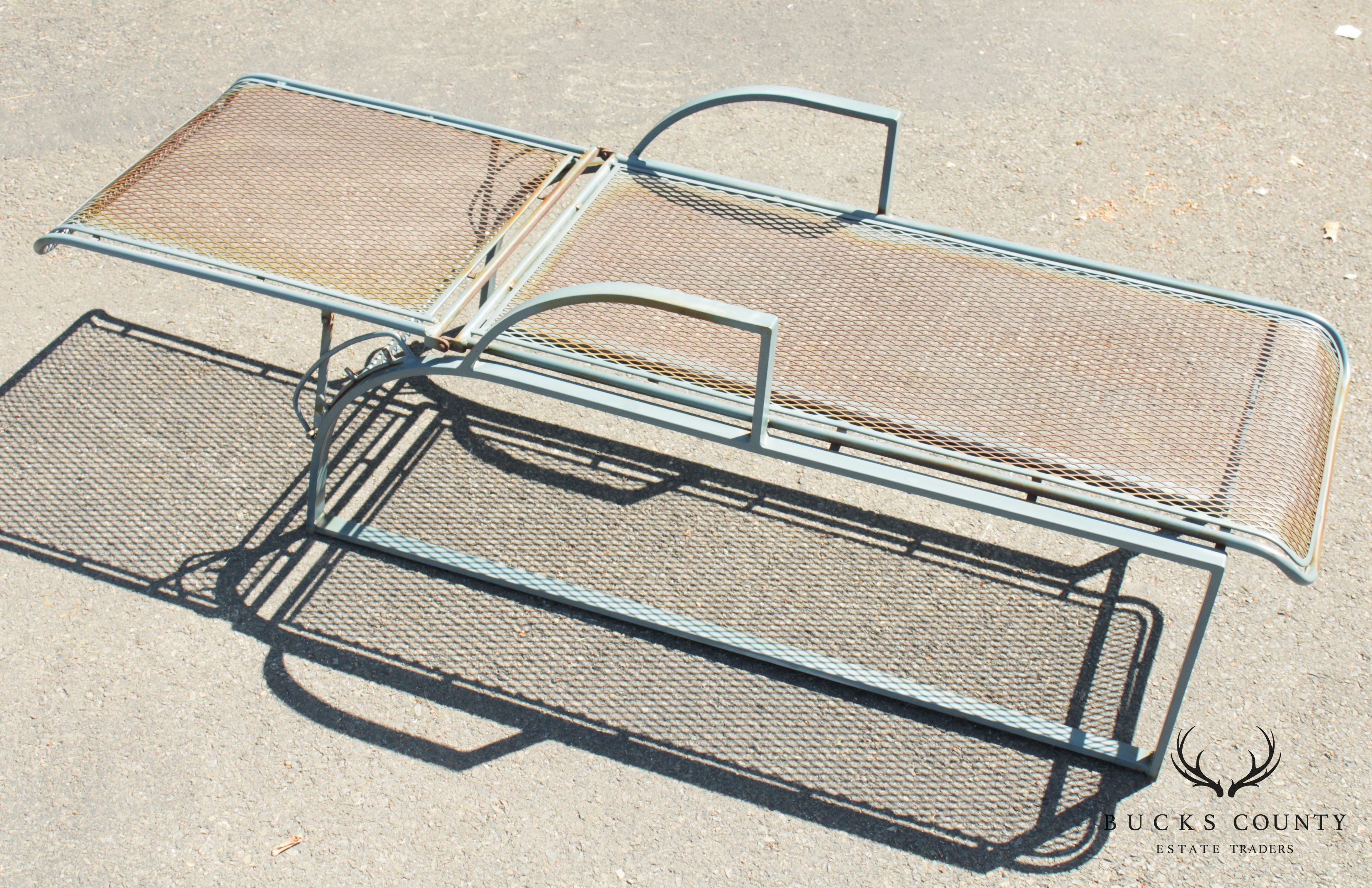 Mid Century Modern Wrought Iron Chaise Lounge