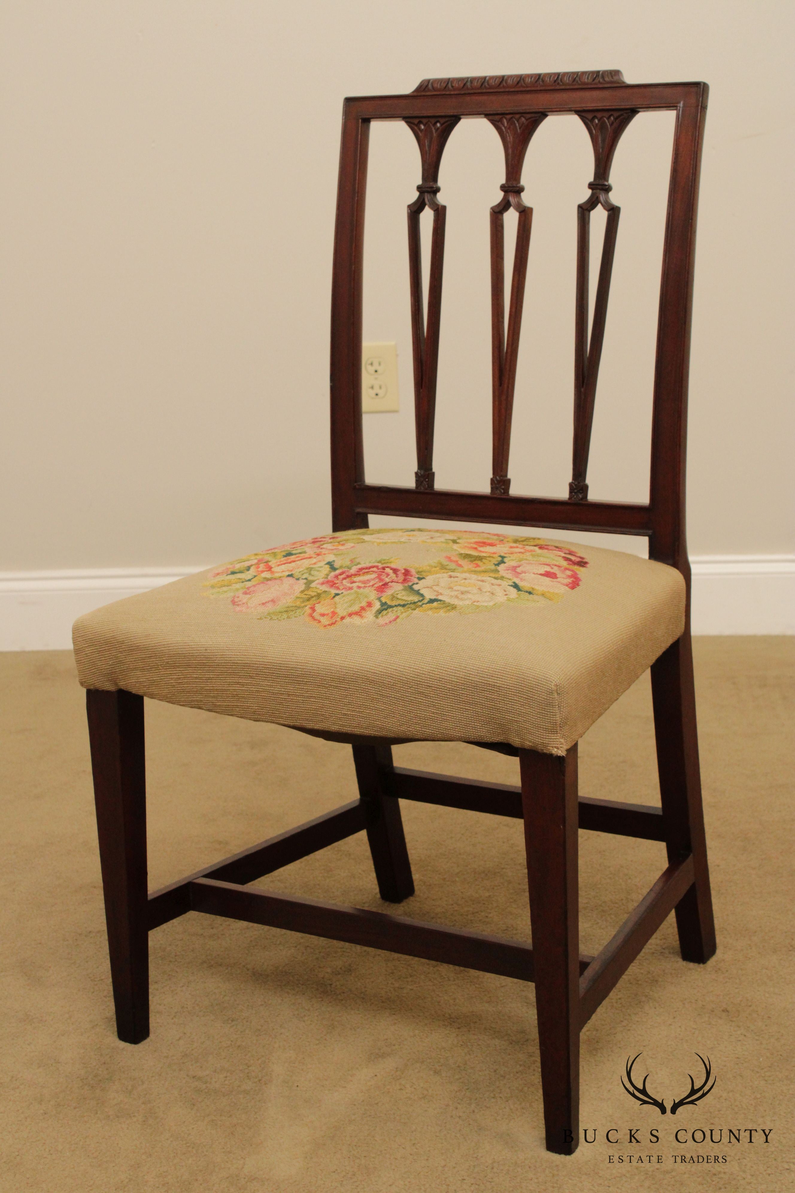 Antique Sheraton Period Mahogany Side Chair