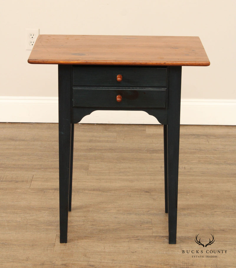 Shaker Style Painted Pine One-Drawer End Table