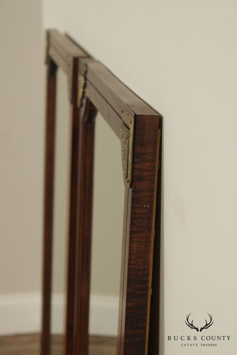 Thomasville Vintage Pair of Campaign Style Wall Mirrors