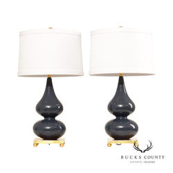Wildwood Pair of 'Whitney' Porcelain Double Gourd Table Lamps