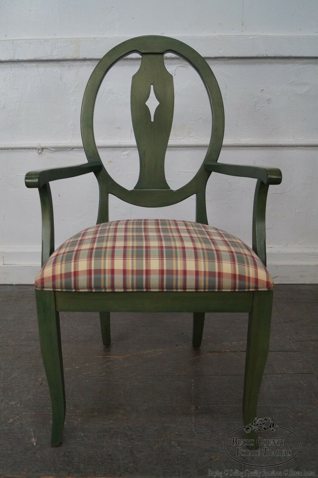 Ethan Allen Country Colors Green Painted Arm Chair