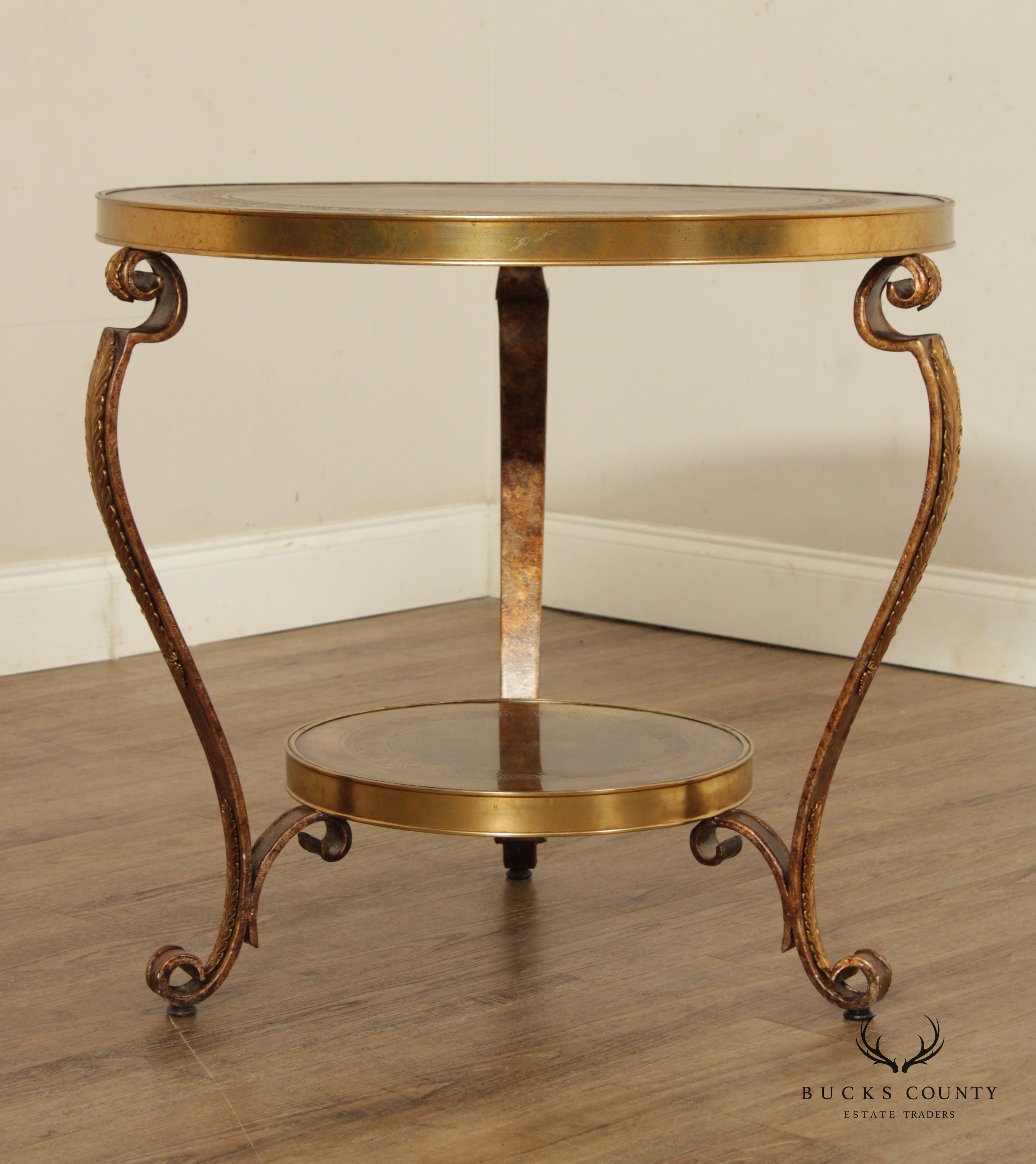 Century Furniture Grand Tour Collection Brass Lamp Table