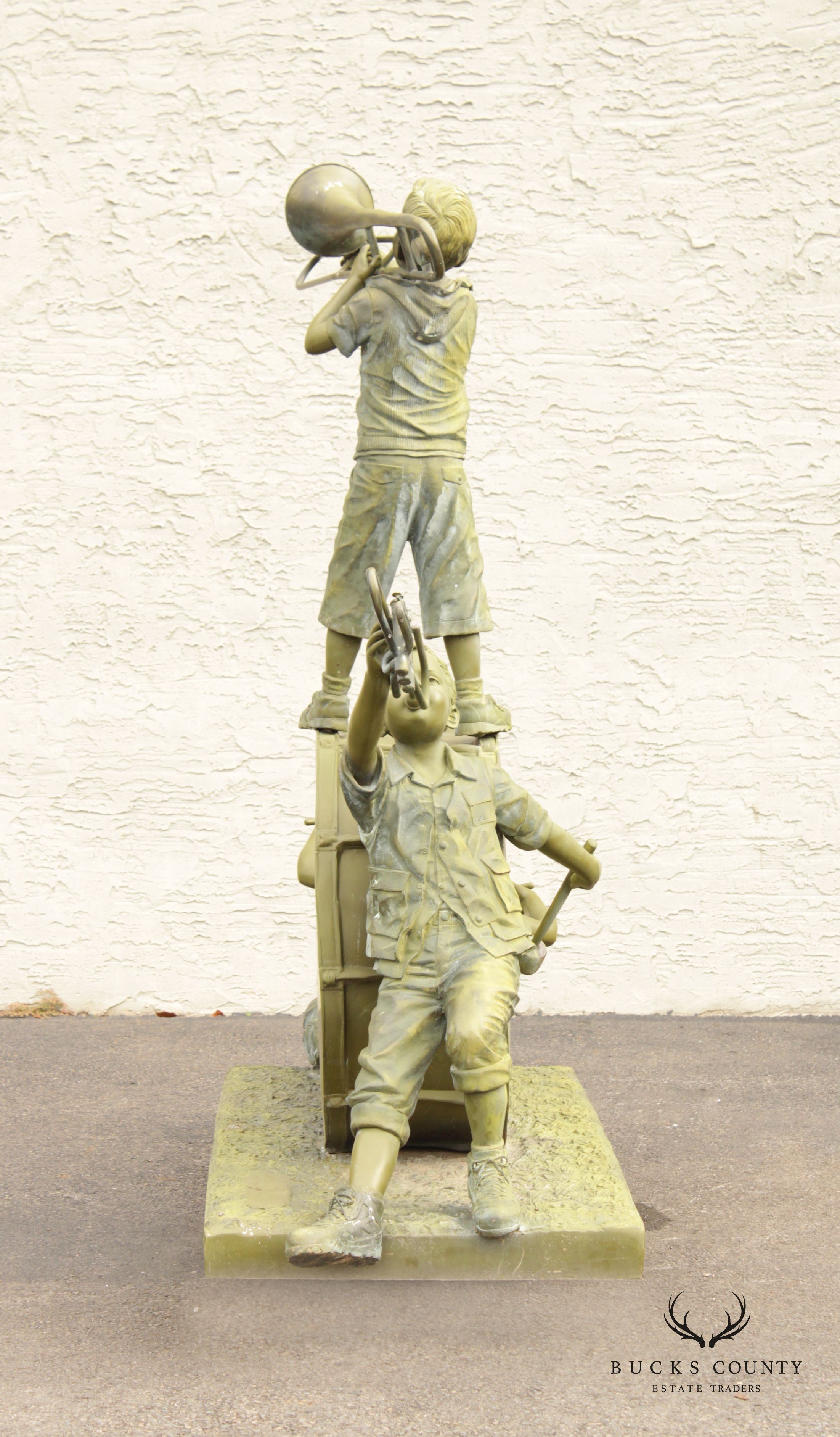 Jim Davidson Children's Band Bronze Monumental Outdoor Sculpture