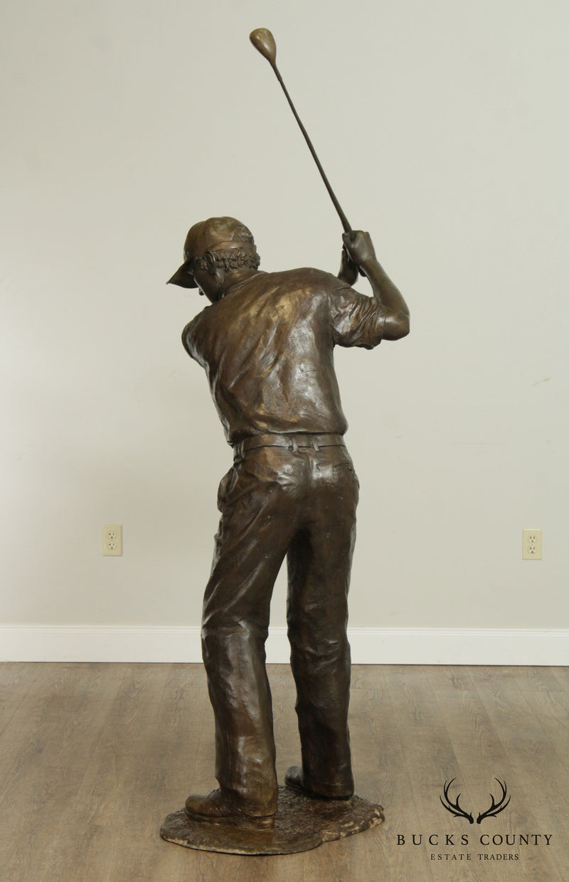 Randolph Rose Collection Life Size Bronze Garden Statue of Golfer