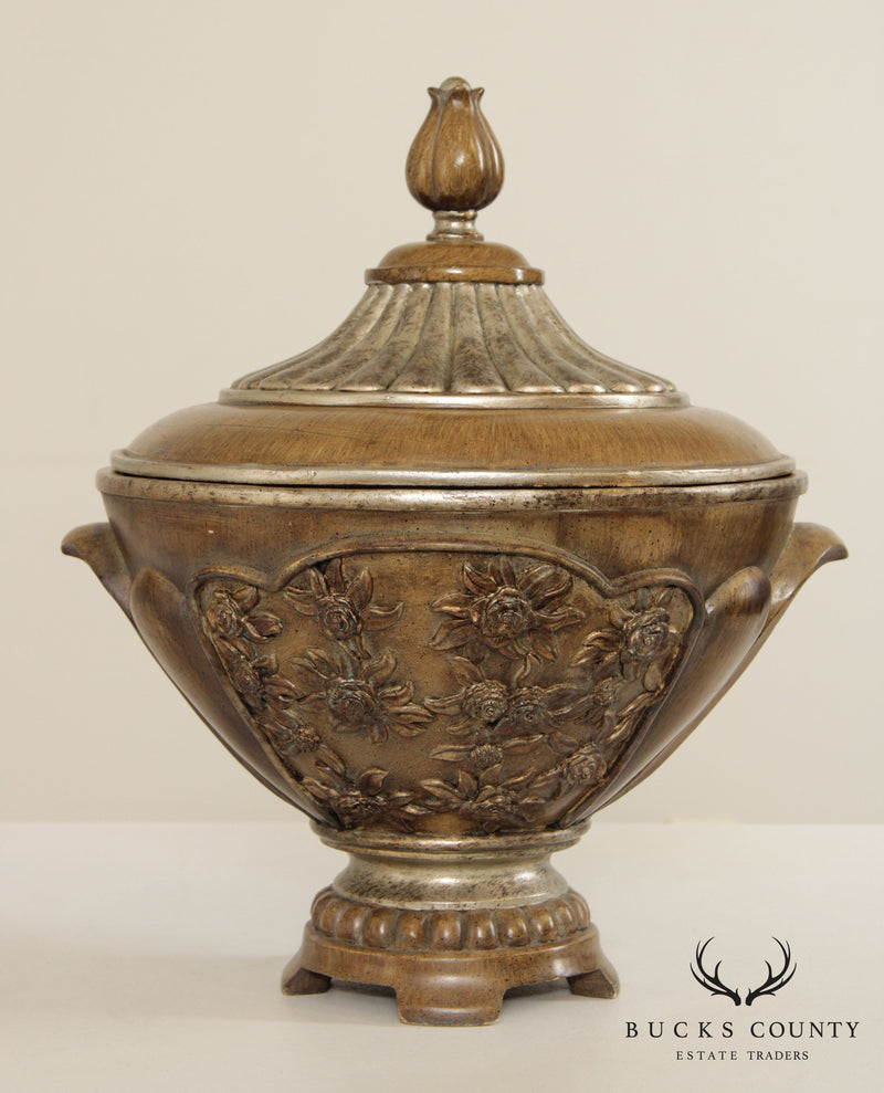 Vintage Italian Style Painted Lidded Urn