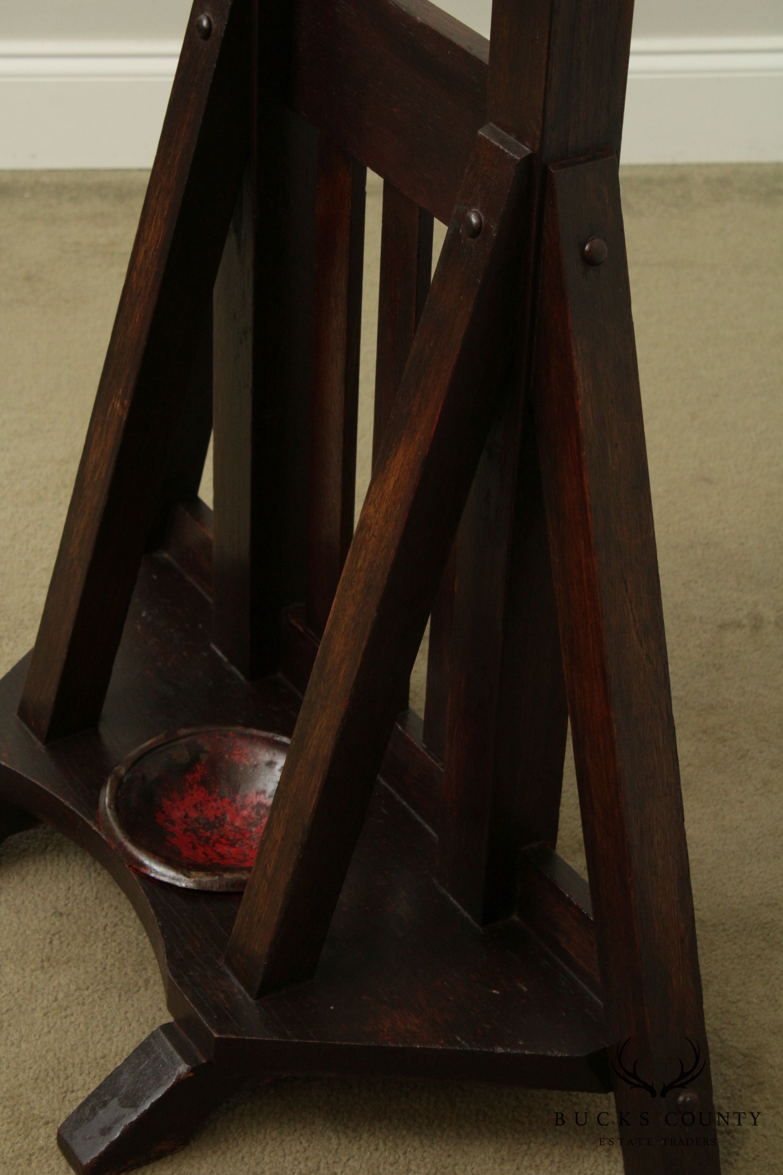 Lifetime Antique Mission Oak Double Coatrack, Umbrella Stand