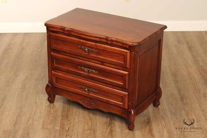 French Country Style Three Drawer Nightstand Chest