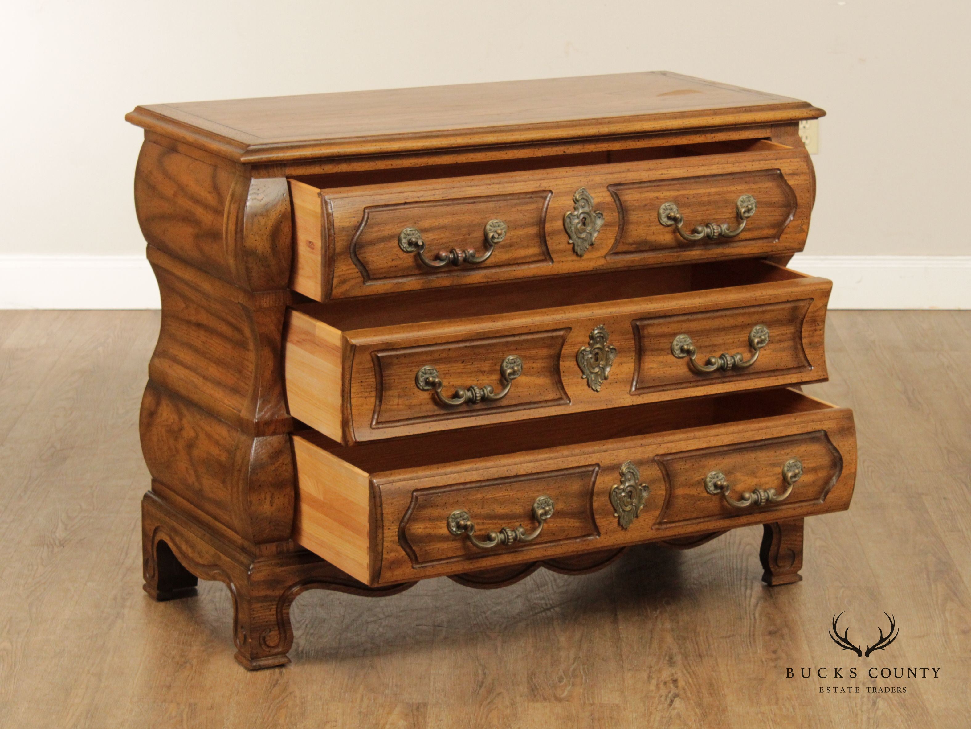 Century Furniture Baroque Style Bombe Chest of Drawers